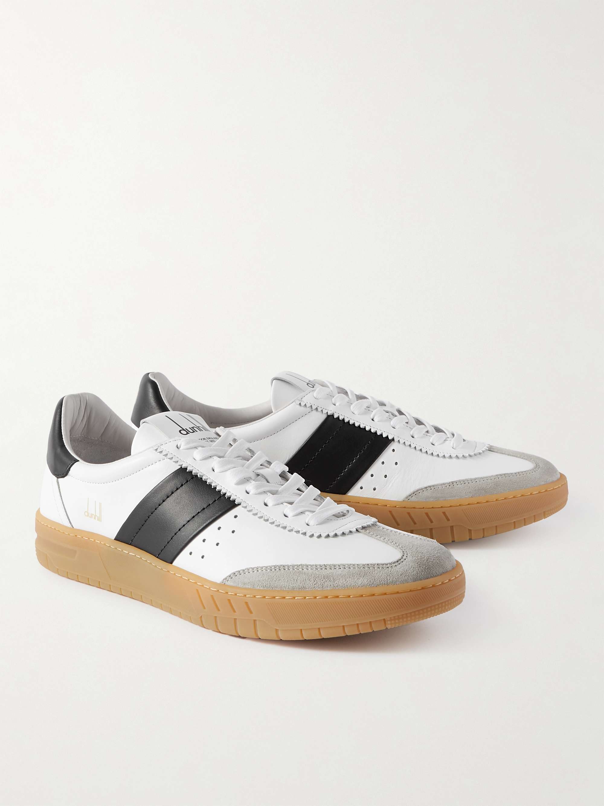 DUNHILL Court Legacy Leather and Suede Sneakers
