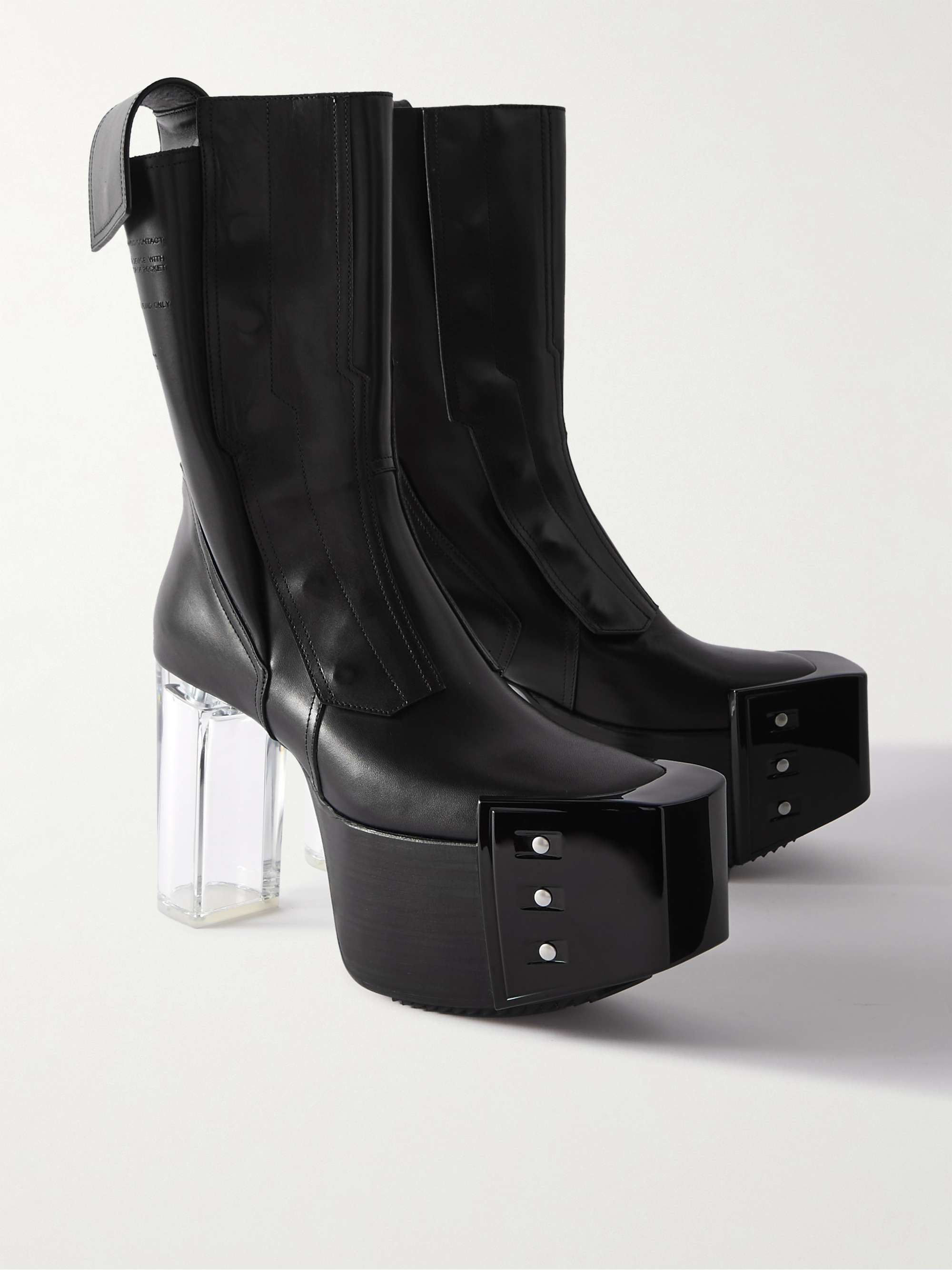RICK OWENS Fogpocket Leather Platform Boots