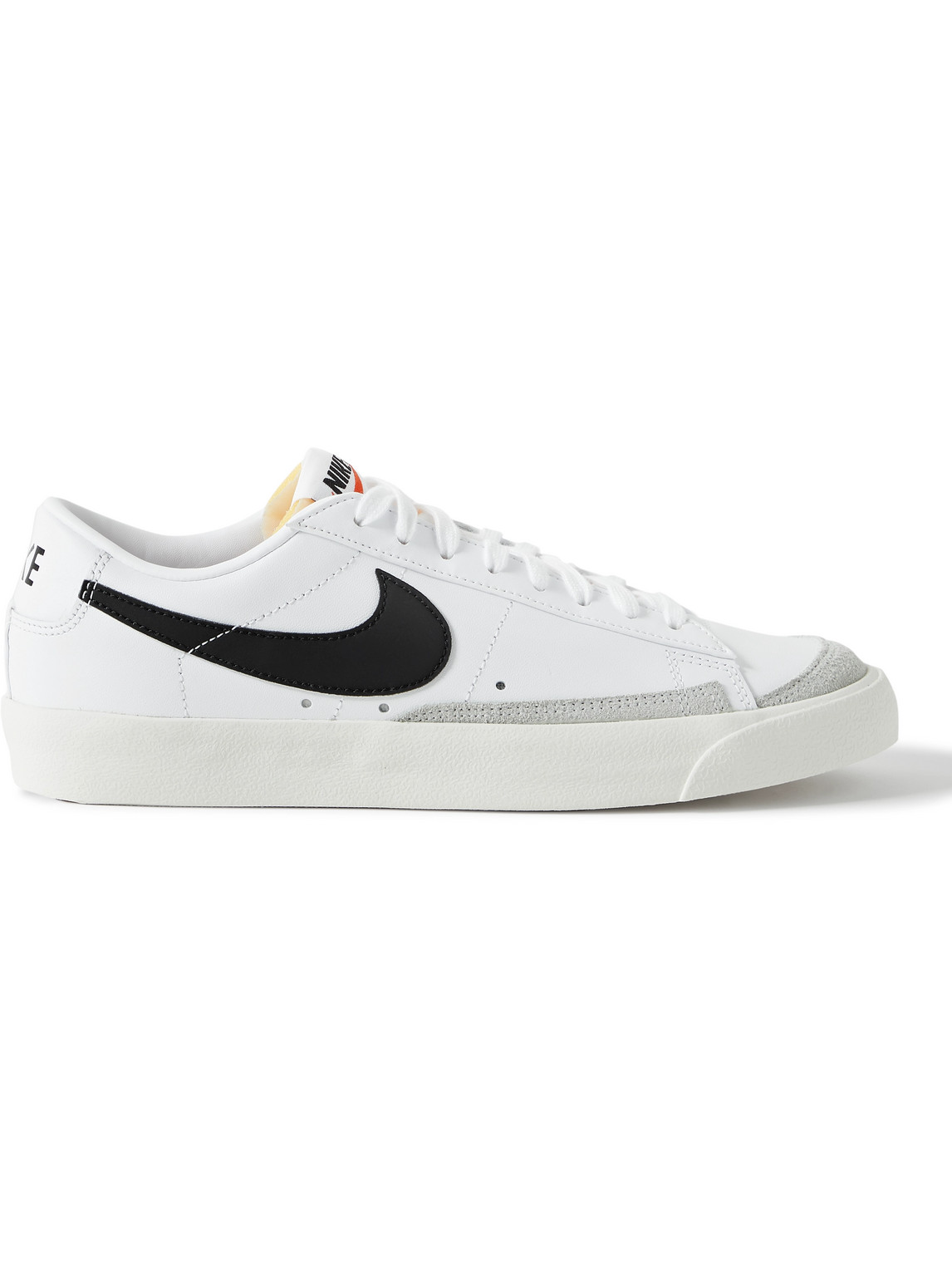 Blazer Low '77 Suede-Trimmed Leather Sneakers