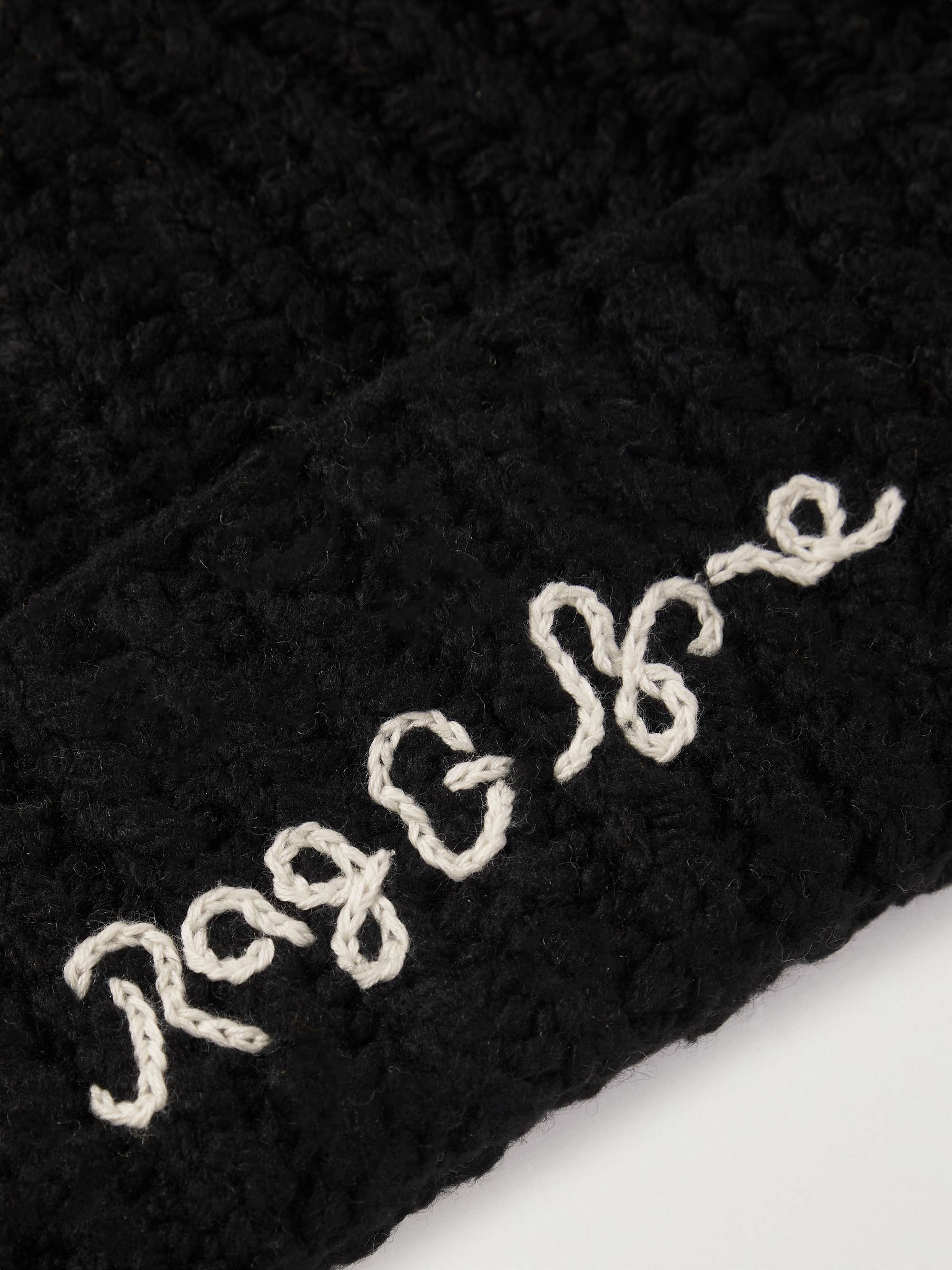 RAG & BONE Logo-Embroidered Ribbed-Knit Beanie