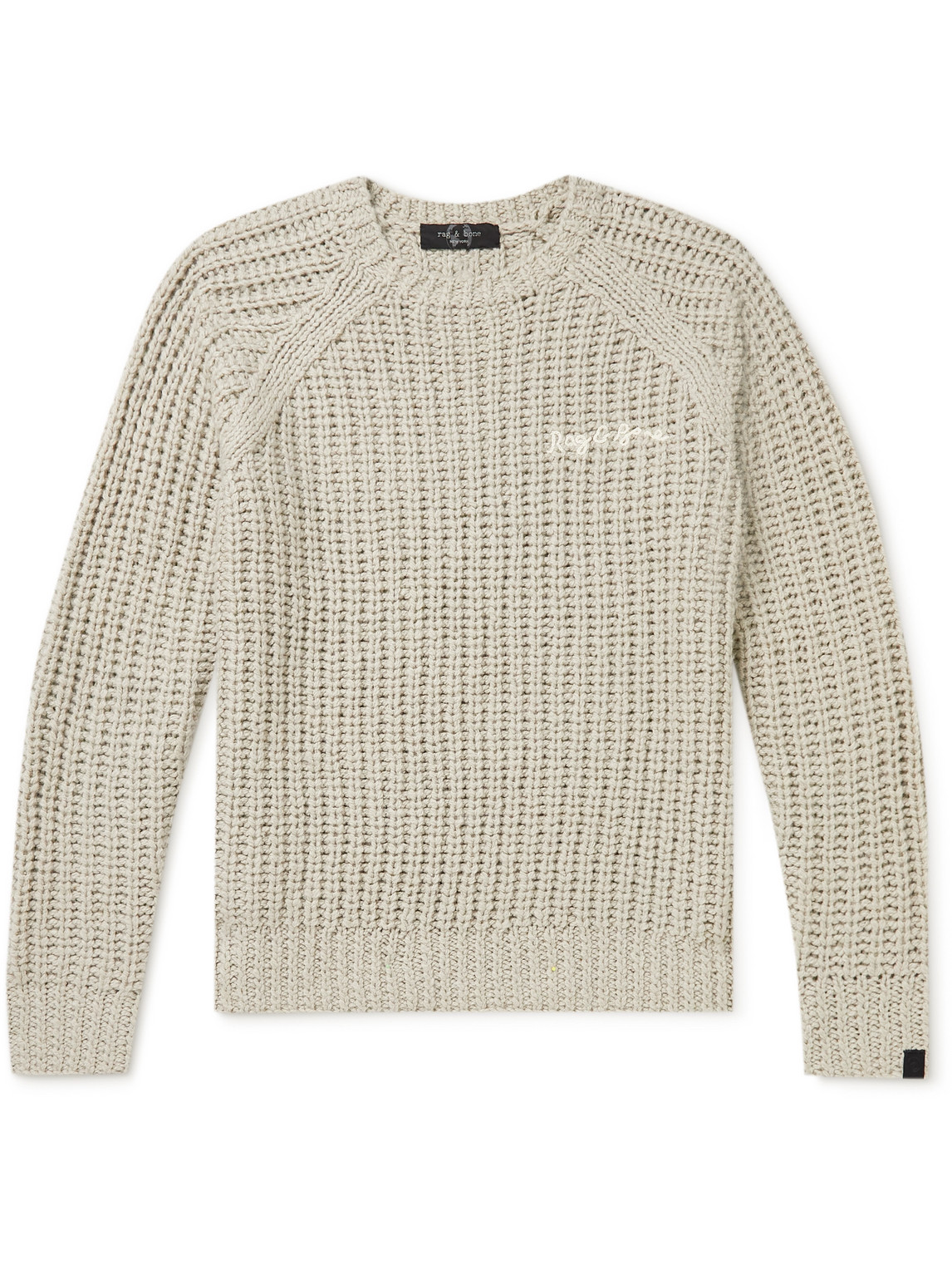 Logo-Embroidered Ribbed-Knit Sweater