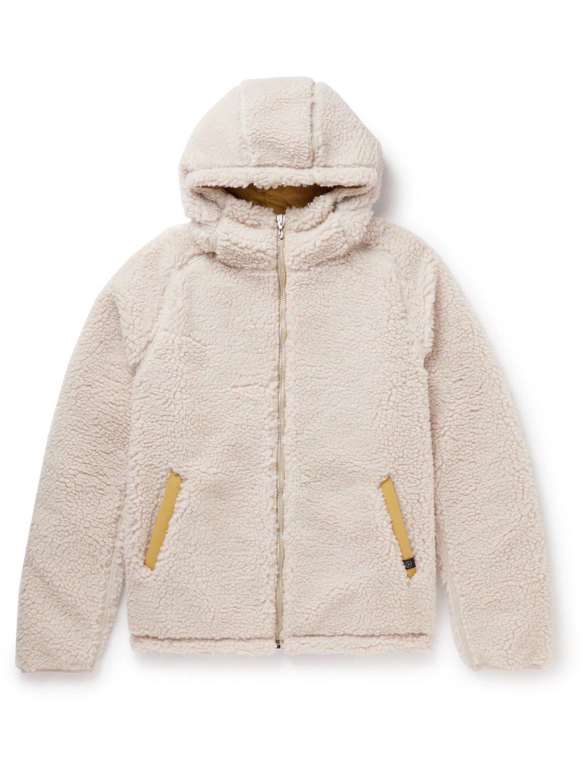 Shell-Trimmed Sherpa Hooded Jacket