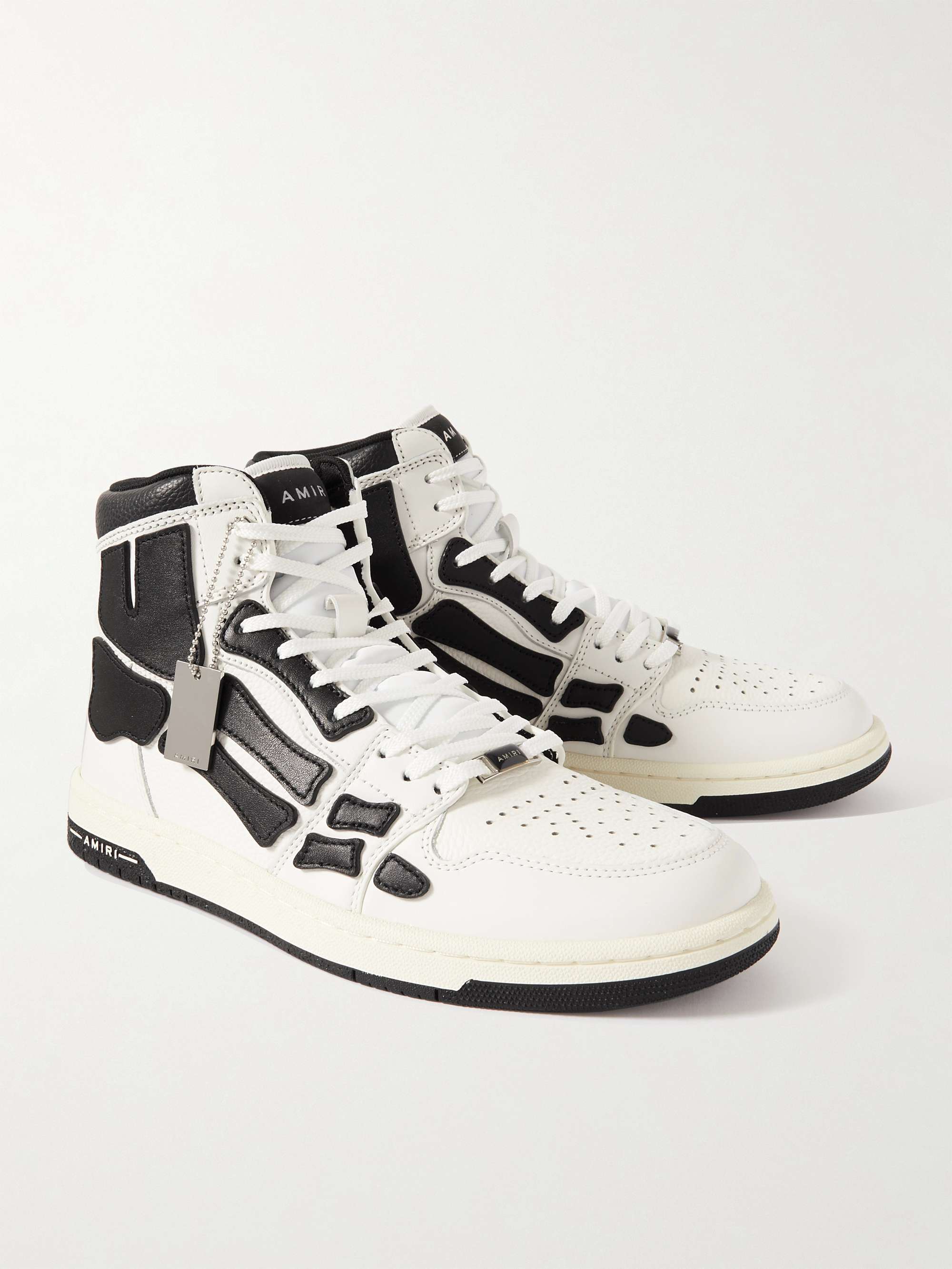 Skel-Top Colour-Block Leather High-Top Sneakers