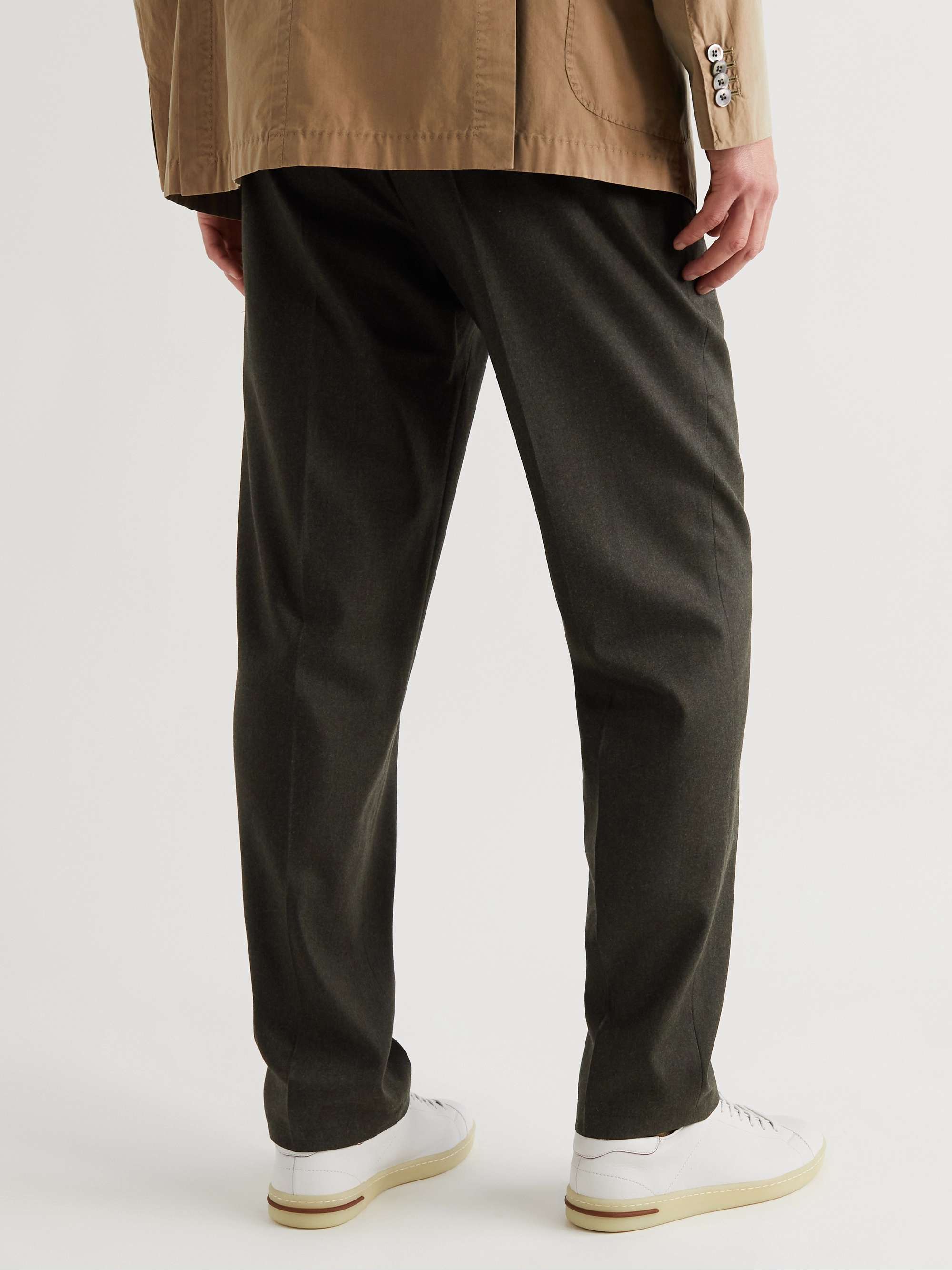 RICHARD JAMES Straight-Leg Wool-Flannel Drawstring Suit Trousers