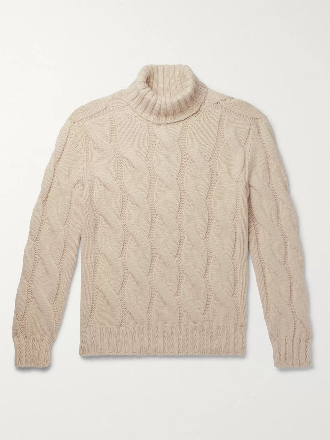 BRUNELLO CUCINELLI OVERSIZED CABLE-KNIT CASHMERE ROLLNECK SWEATER