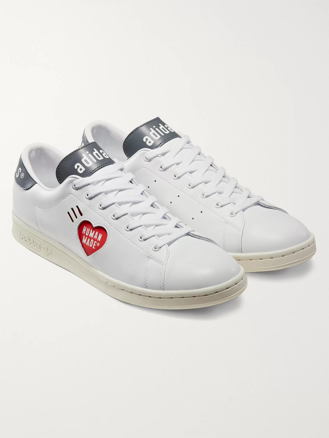 Adidas Consortium Human Made Stan Smith Logo-print Leather Sneakers In White