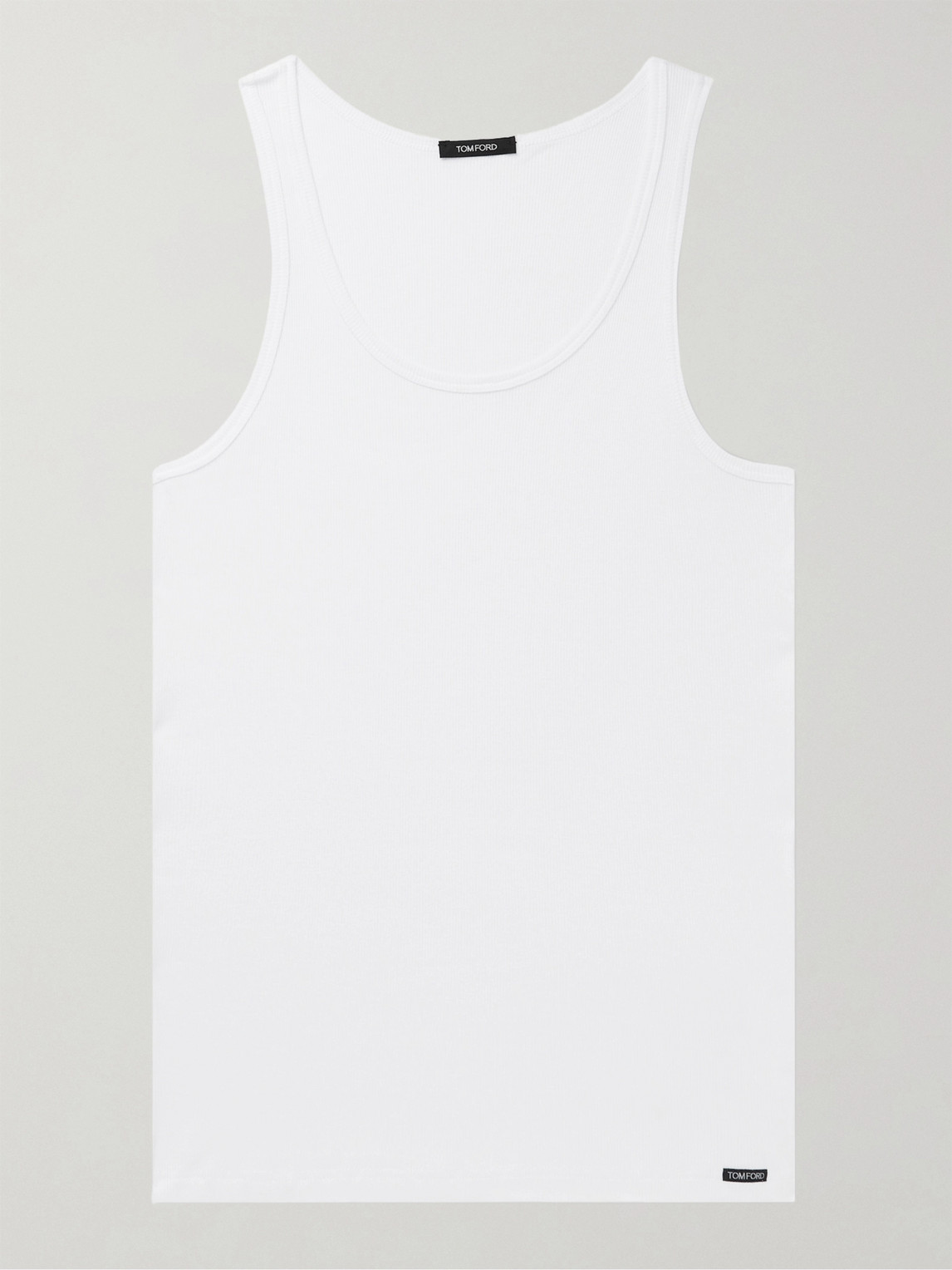 Tom Ford Ribbed Cotton And Modal-blend Tank Top In White