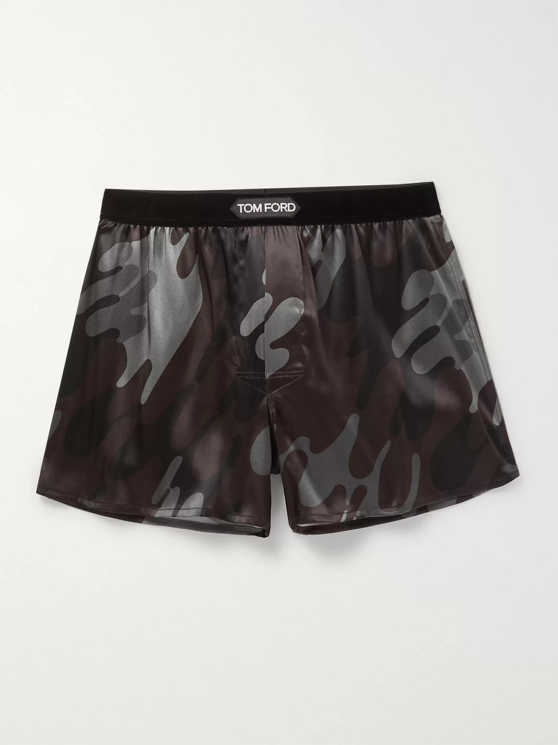 TOM FORD CAMOUFLAGE-PRINT STRETCH-SILK BOXER SHORTS