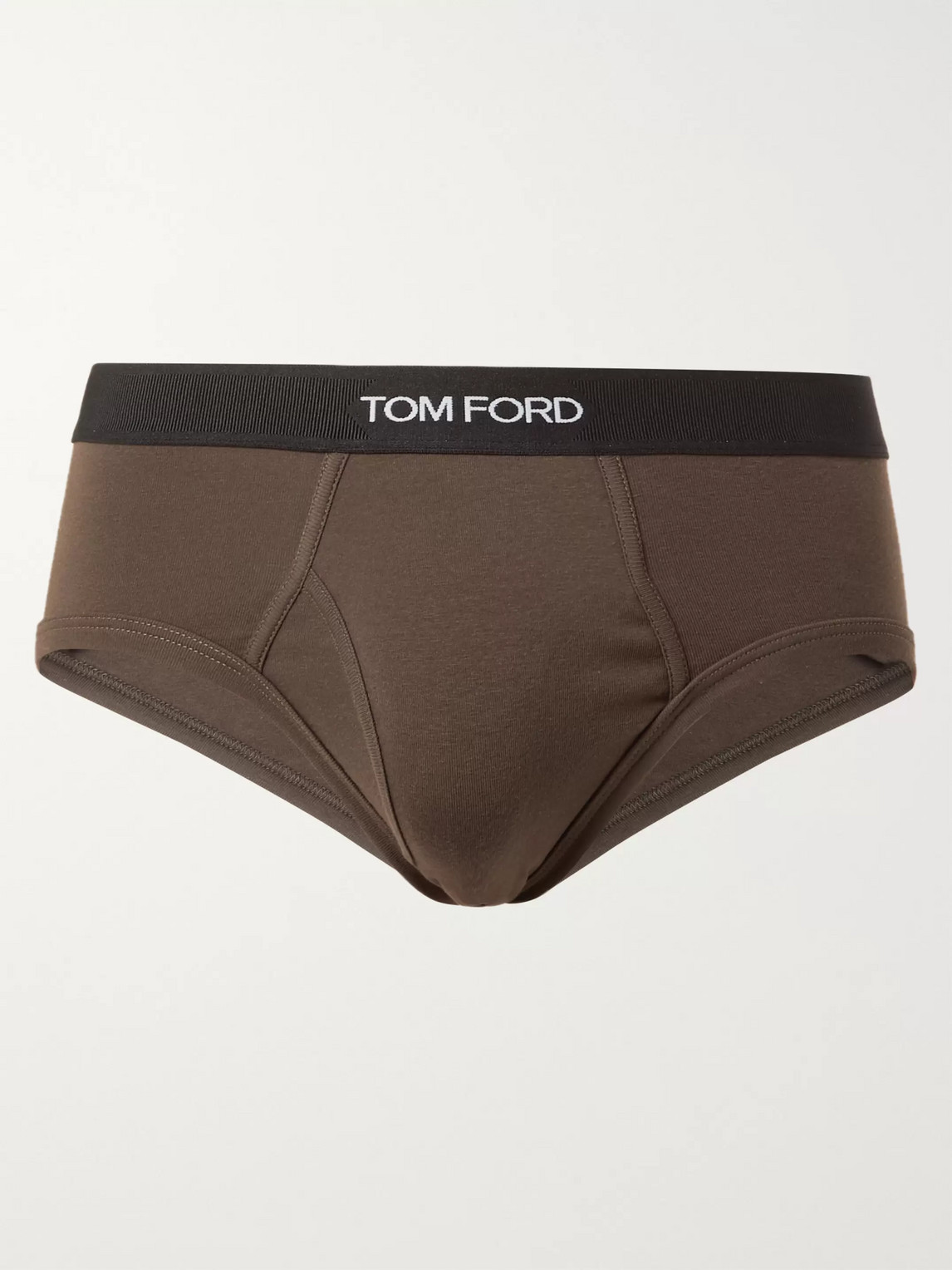 Tom Ford Stretch-cotton Jersey Briefs In Green