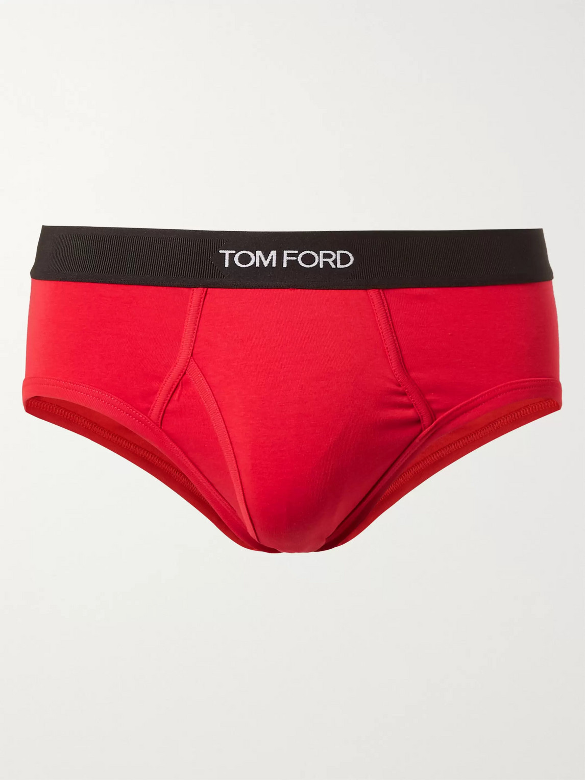 Tom Ford Stretch-cotton Briefs In Red