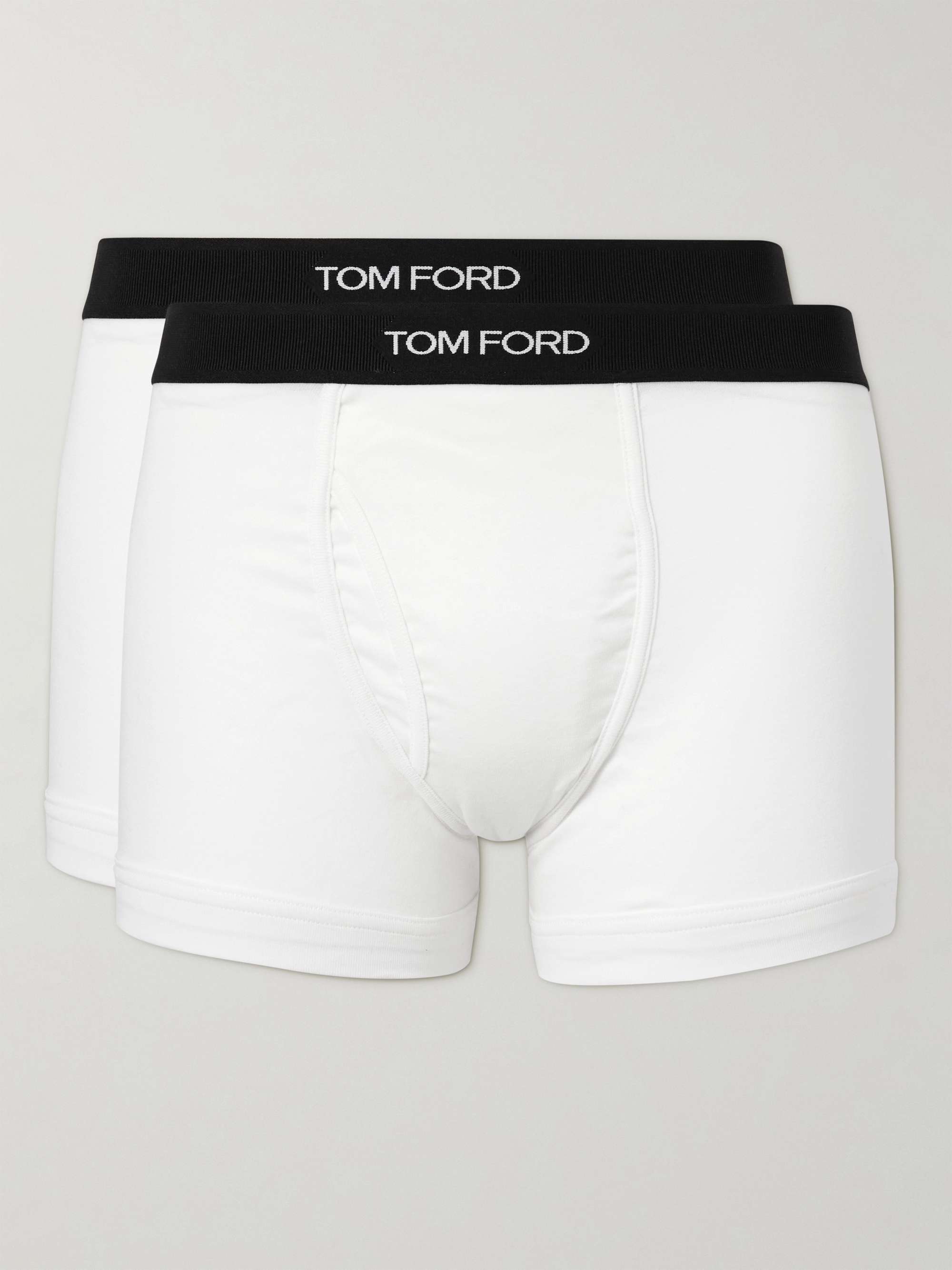 TOM FORD Two-Pack Mélange Stretch-Cotton Boxer Briefs