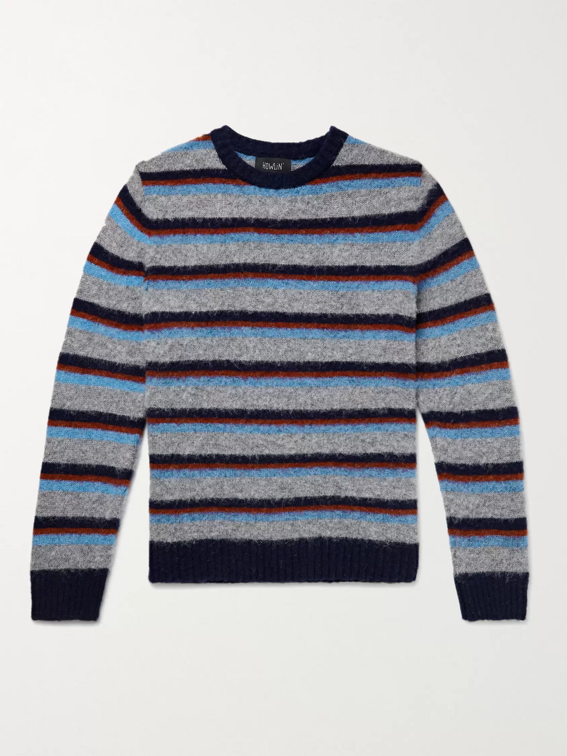 Howlin' Striped Wool Sweater In Gray