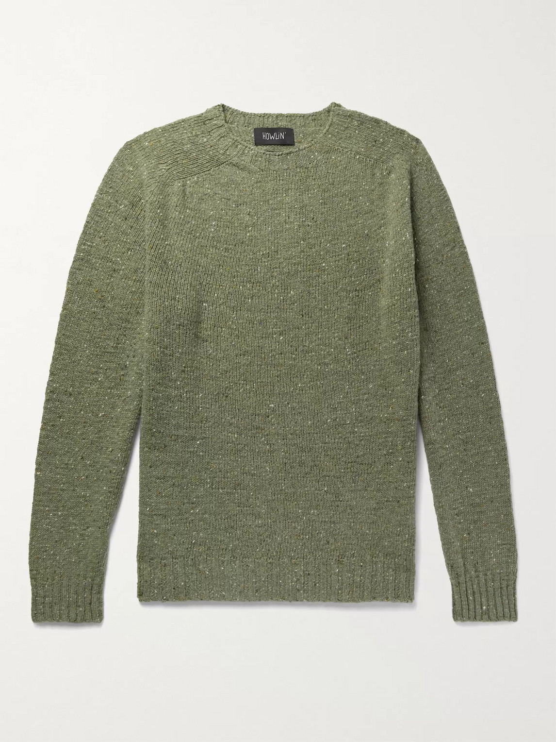 Howlin' Terry Mélange Virgin Wool Sweater In Green