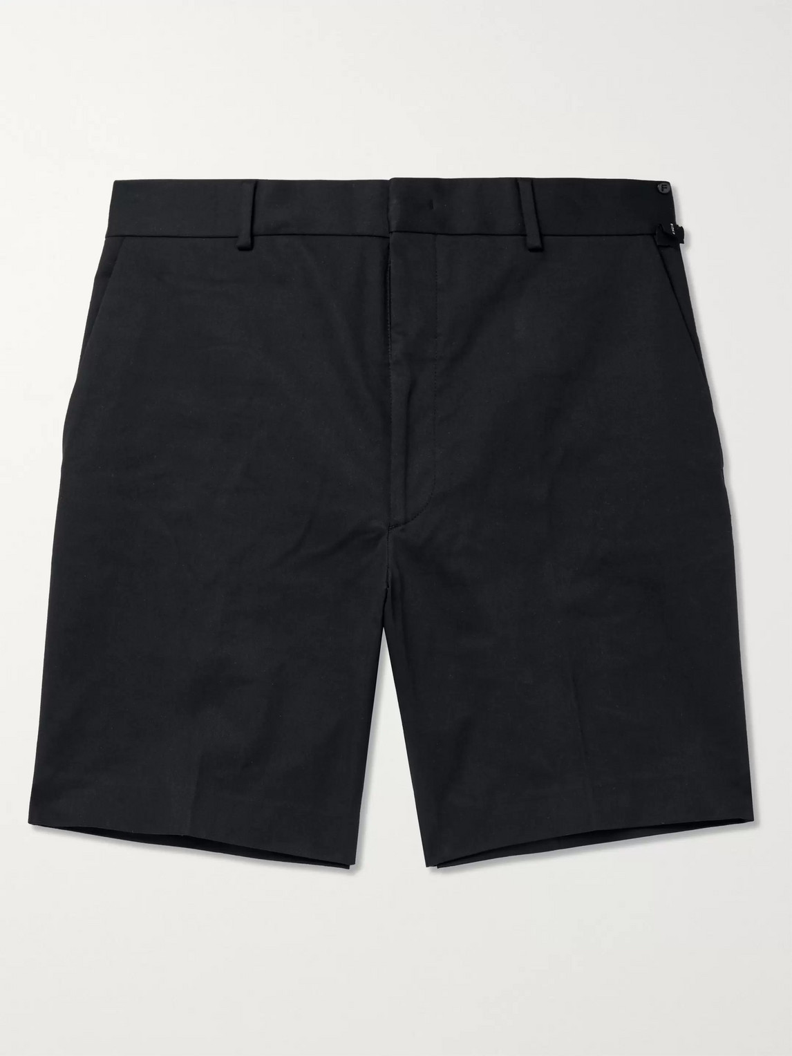 Fendi Stretch Cotton-twill Shorts In Black