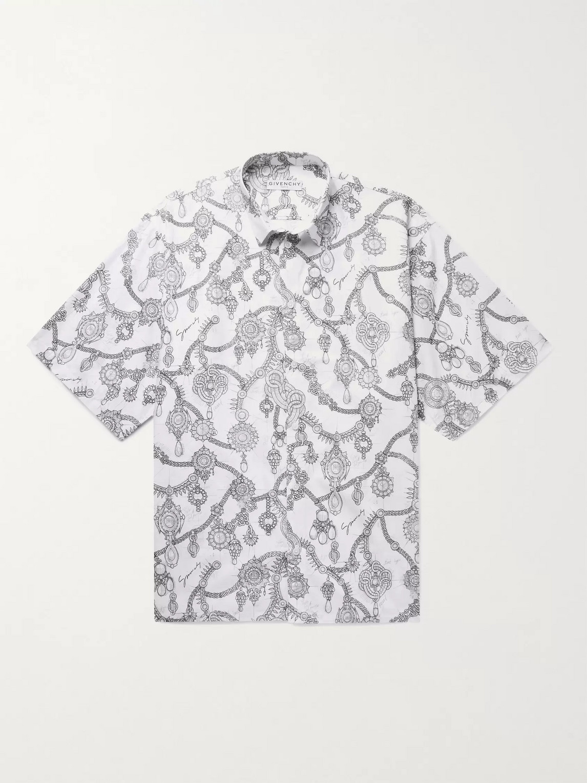 Givenchy Printed Cotton-poplin Shirt In White