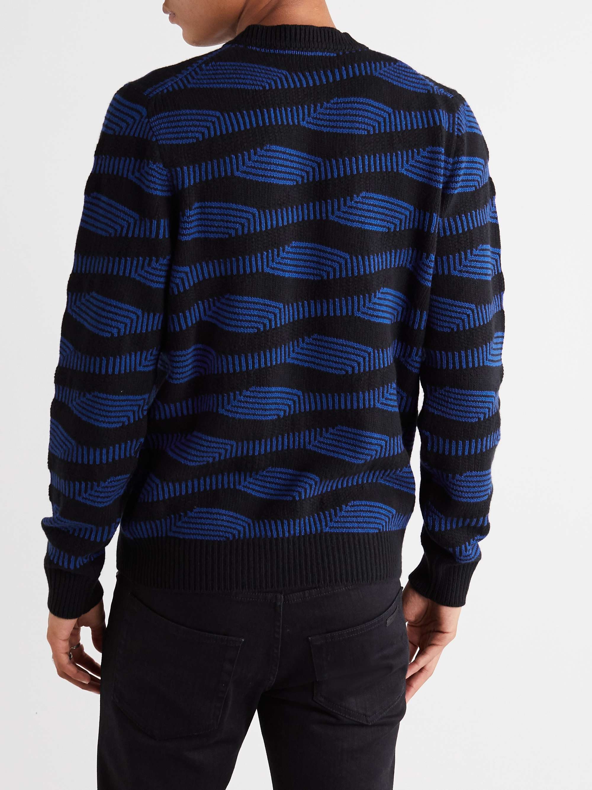 PRADA Intarsia Virgin Wool and Cashmere-Blend Sweater
