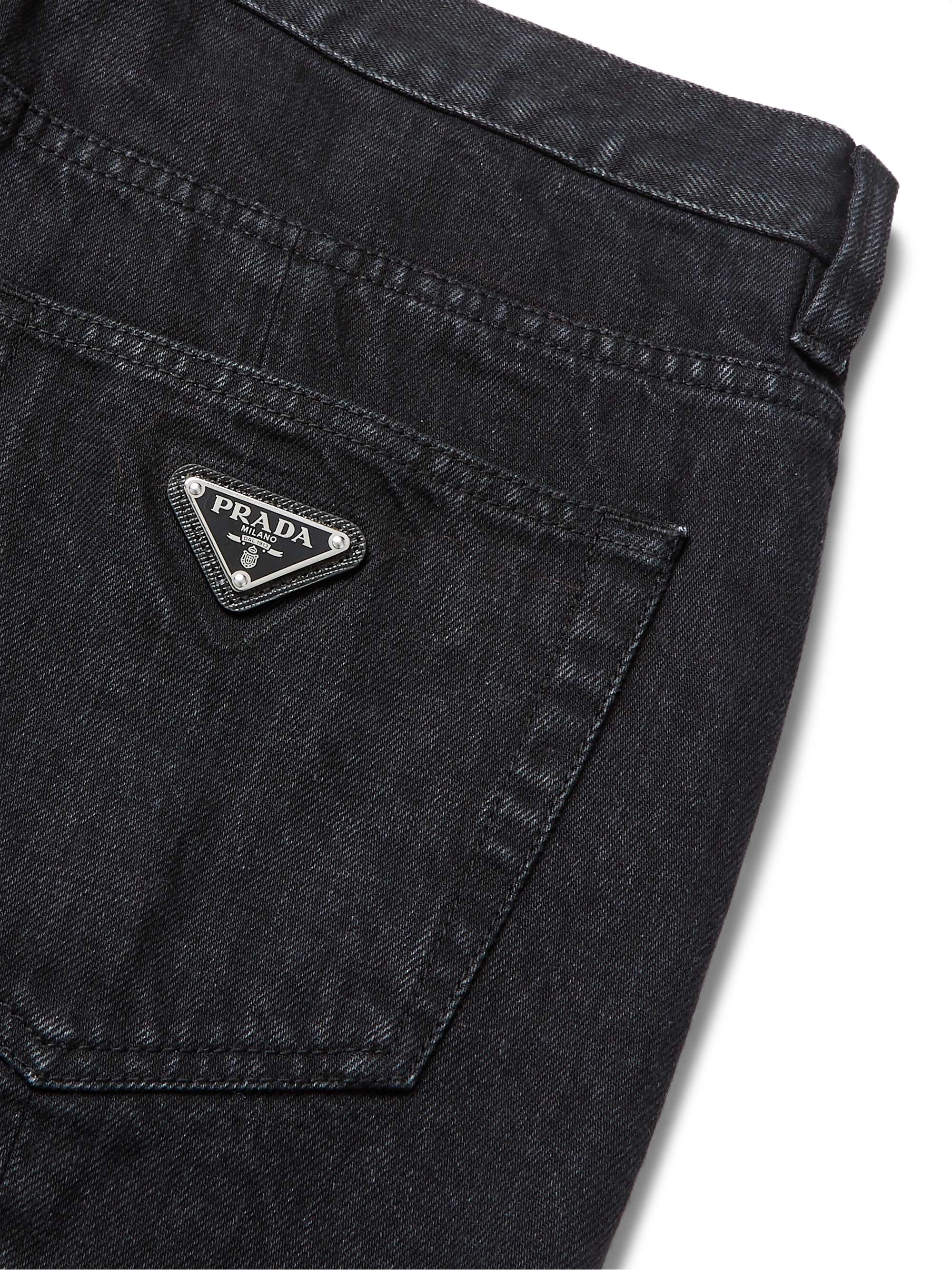 PRADA Cropped Logo-Appliquéd Denim Jeans