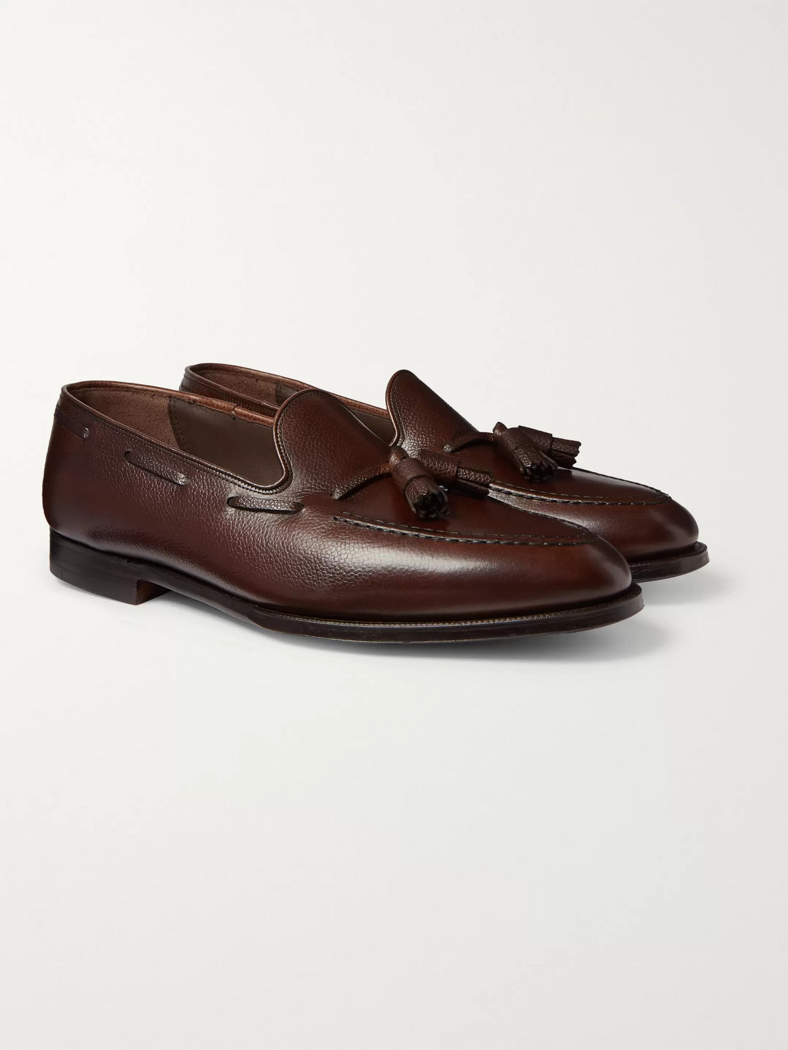 GEORGE CLEVERLEY ADRIAN LEATHER TASSELLED LOAFERS