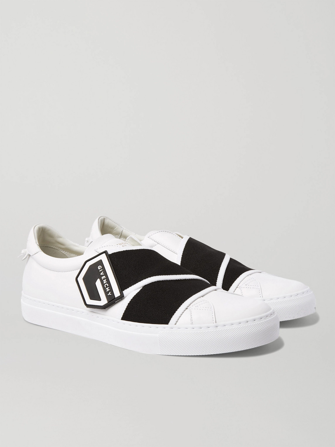 GIVENCHY URBAN STREET LOGO-PRINT LEATHER SNEAKERS