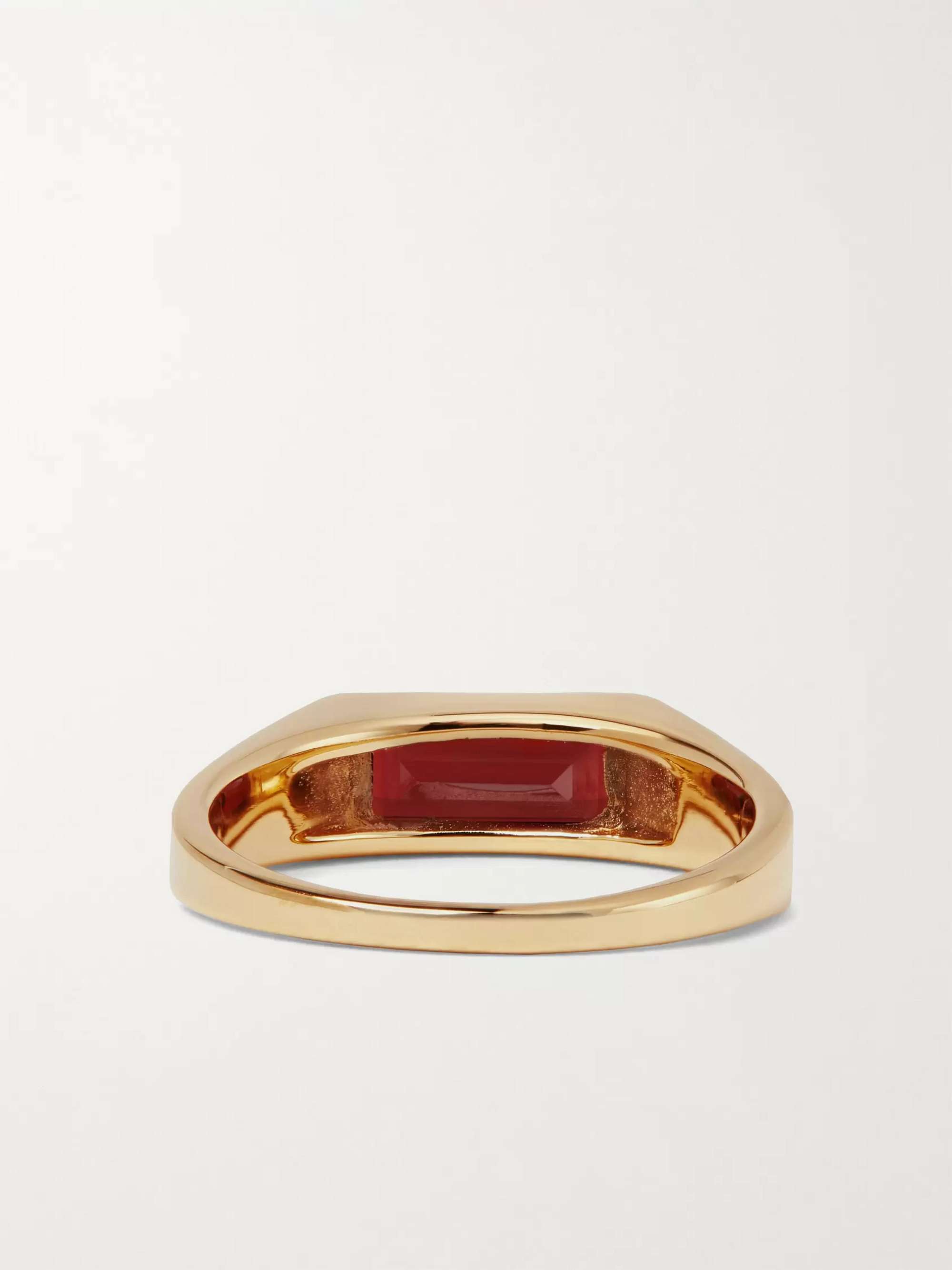 MARIA BLACK Harald Gold-Plated Garnet Ring