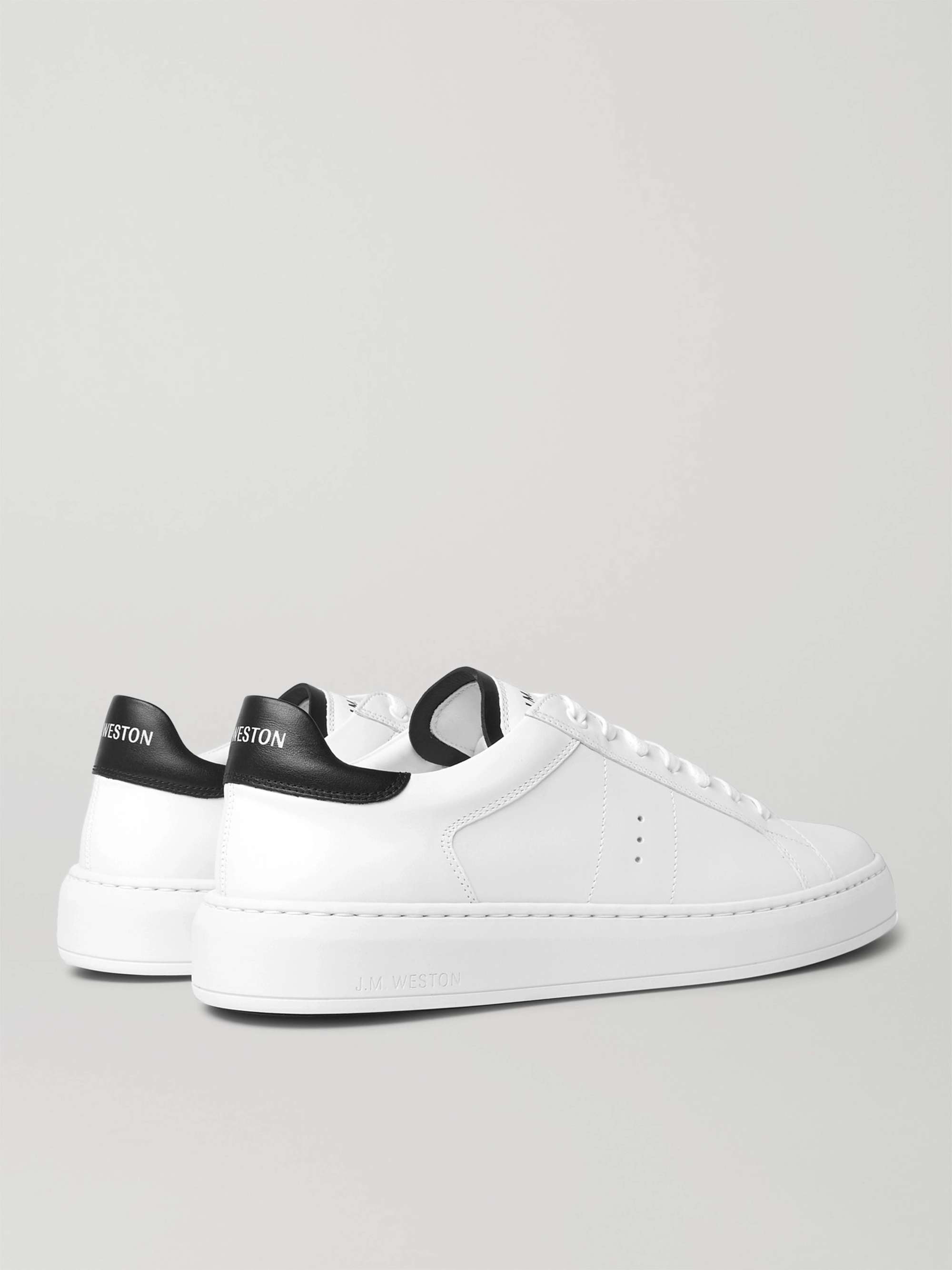 J.M. WESTON Basket on Time Leather Sneakers