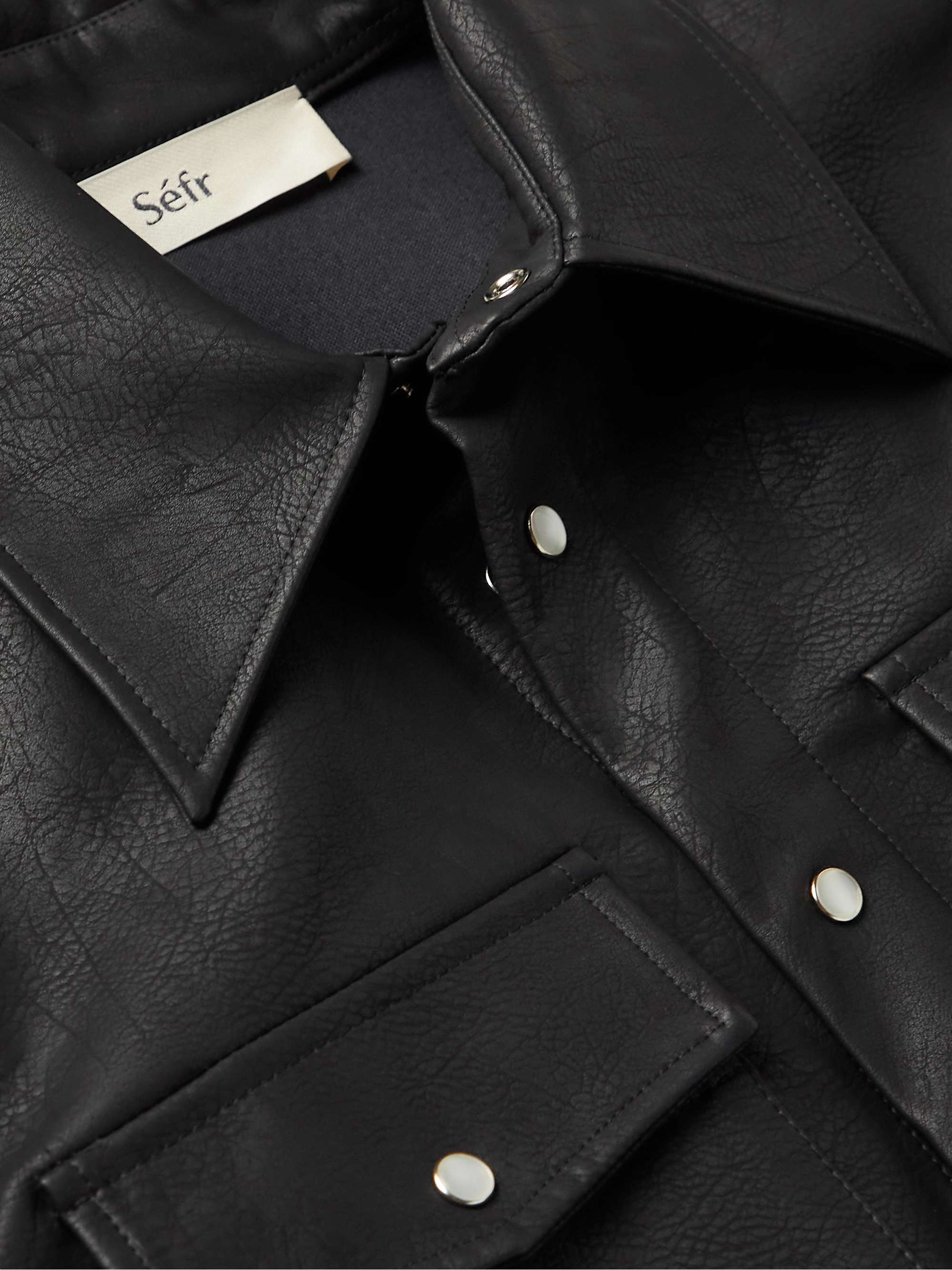 SÉFR Matsy Faux Leather Shirt Jacket