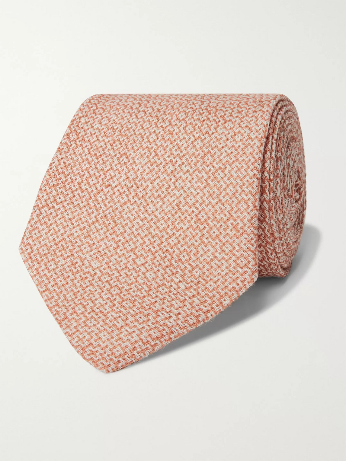 Favourbrook Culcross 8.5cm Linen-jacquard Tie In Orange
