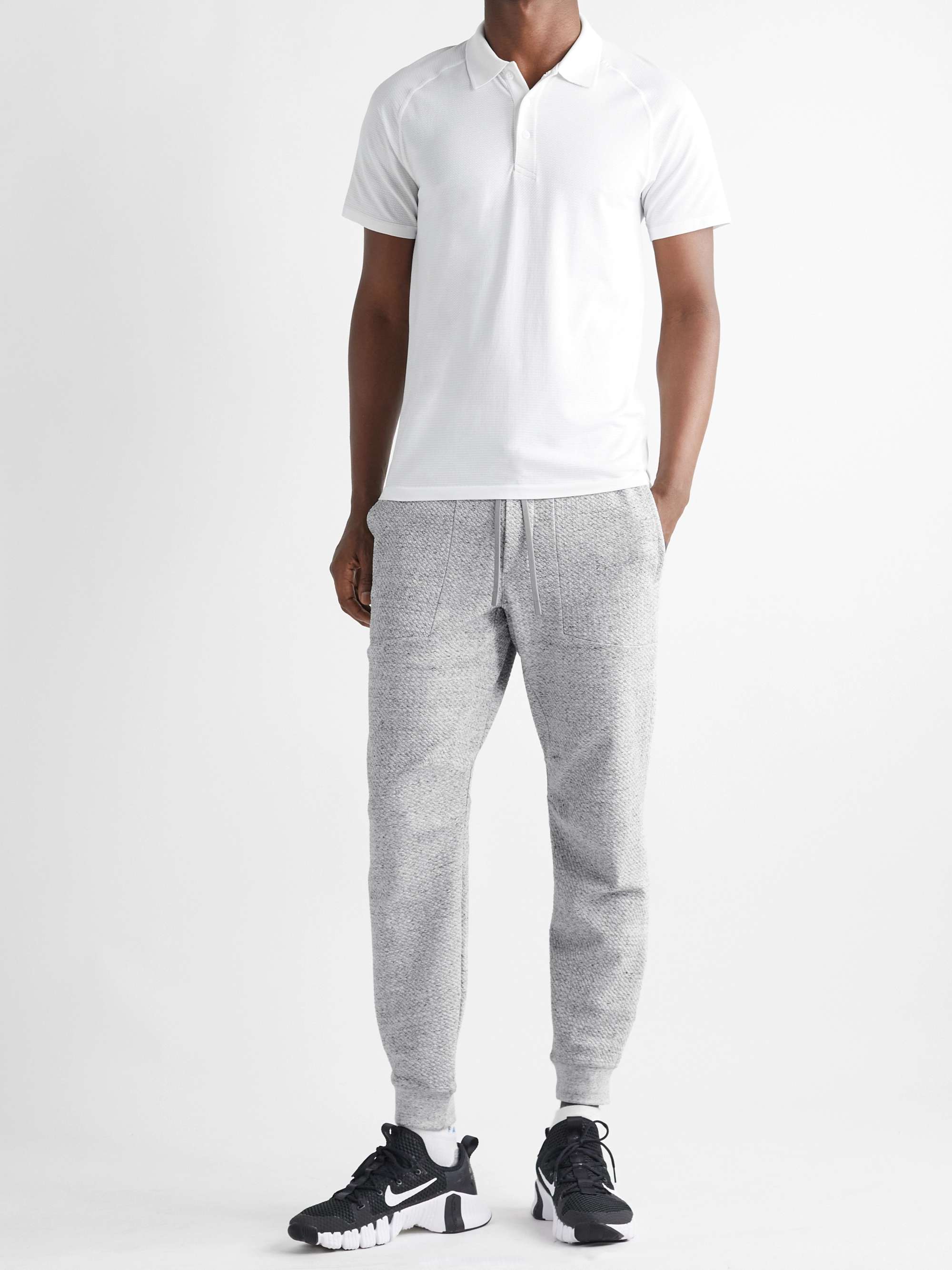LULULEMON At Ease Tapered Textured Cotton-Blend Sweatpants