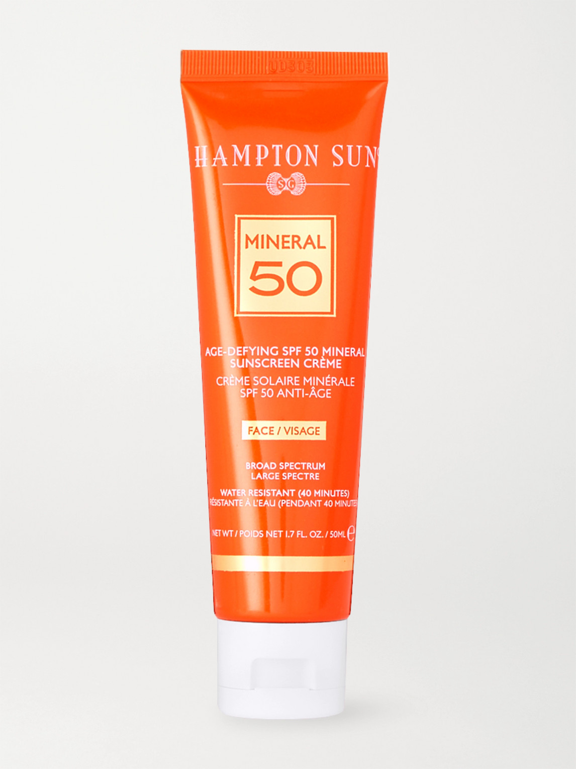 HAMPTON SUN AGE-DEFYING SPF50 MINERAL CRÈME SUNSCREEN FOR FACE, 50ML