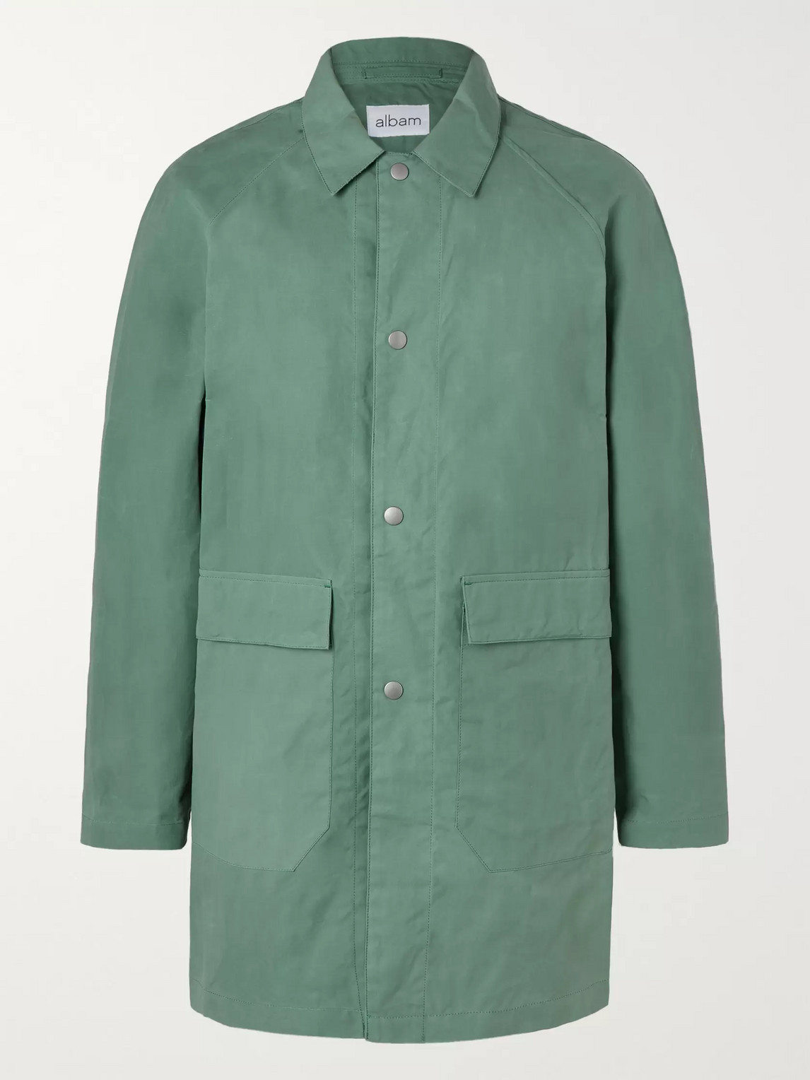 Albam Cotton-canvas Coat In Green