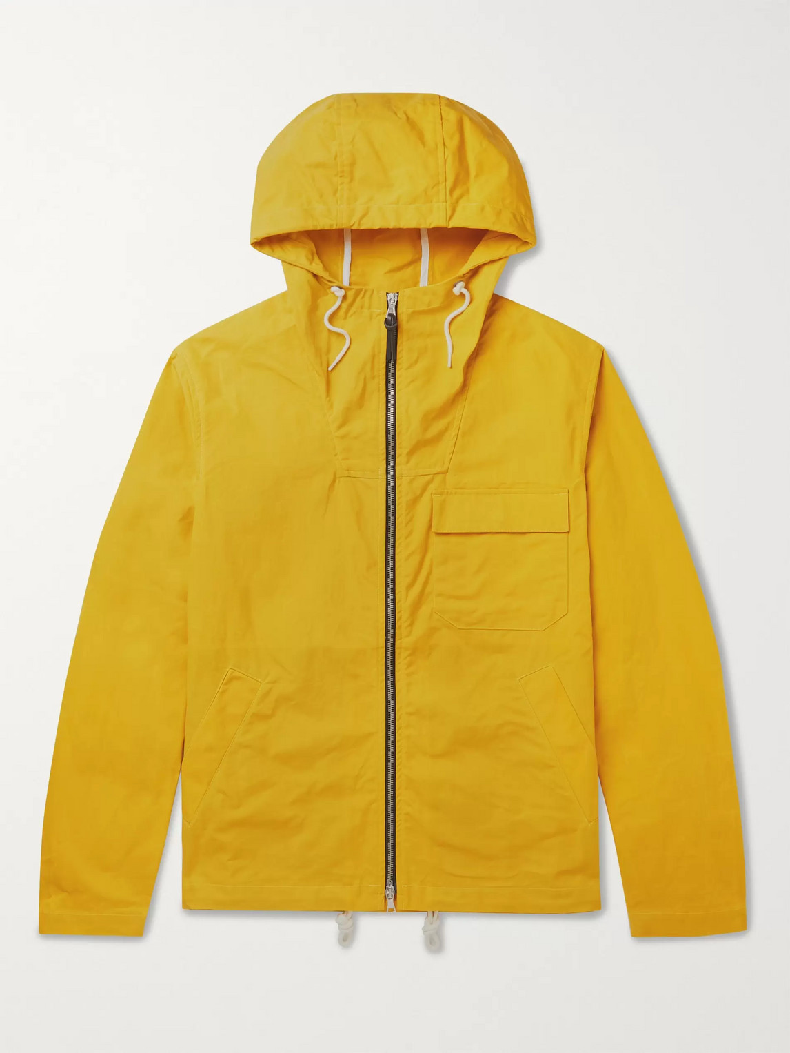 Albam Hooded Cotton-canvas Parka In Yellow