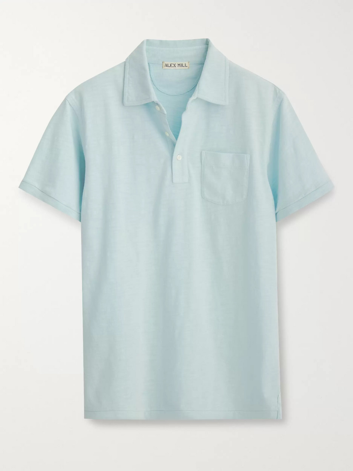 Alex Mill Slim-fit Slub Cotton-jersey Polo Shirt In Blue