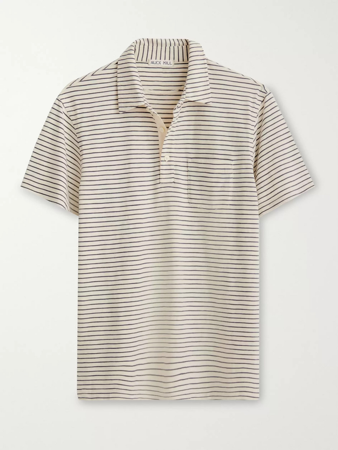 Alex Mill Slim-fit Striped Cotton-jersey Polo Shirt In Neutrals