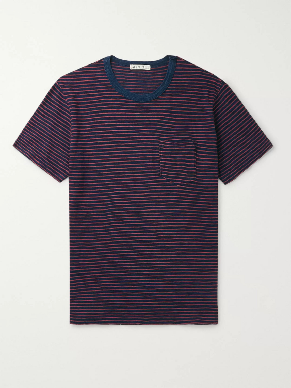 Alex Mill Striped Slub Cotton-jersey T-shirt In Red
