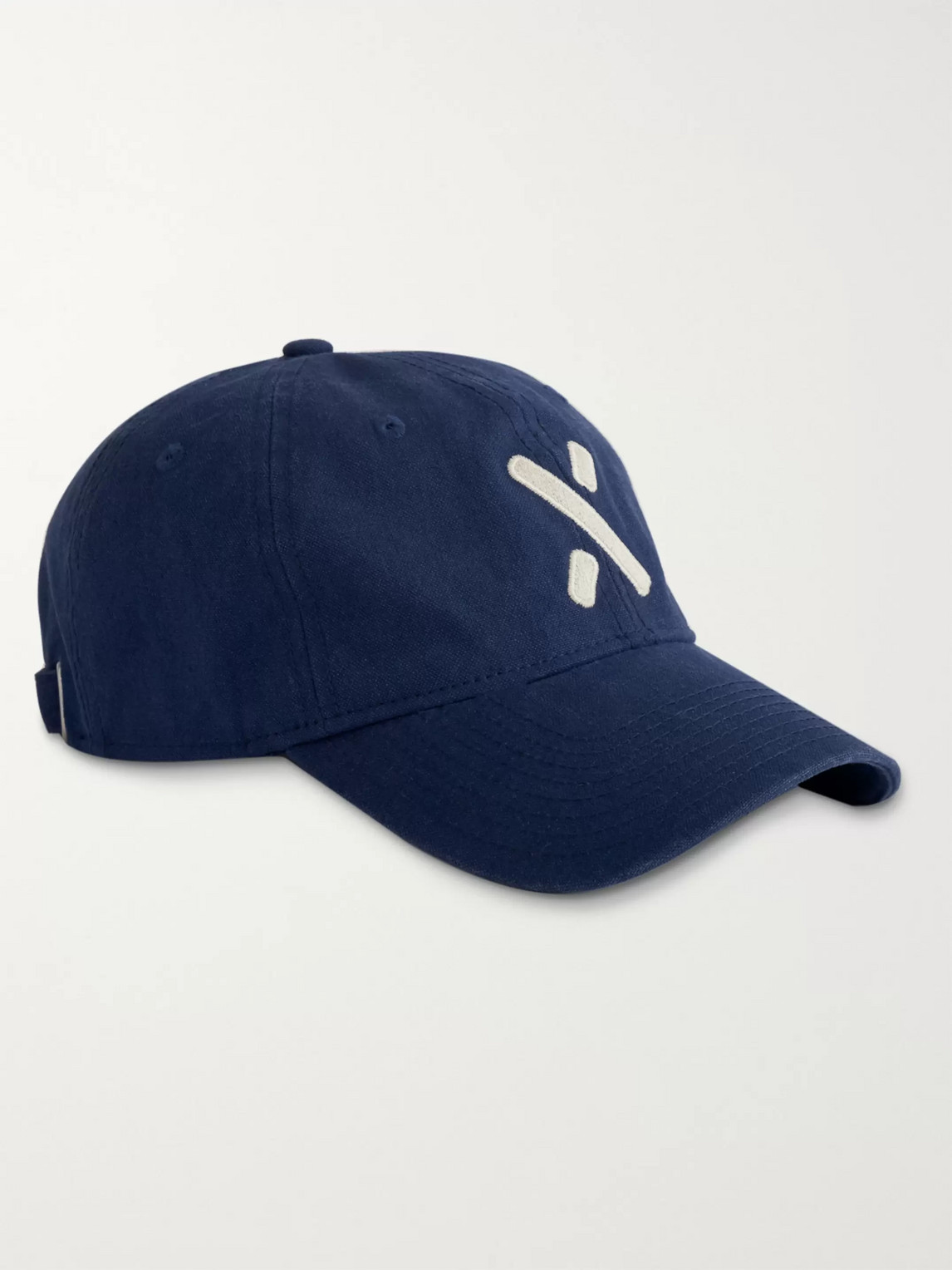 Alex Mill Embroidered Garment-dyed Cotton-canvas Baseball Cap In Blue