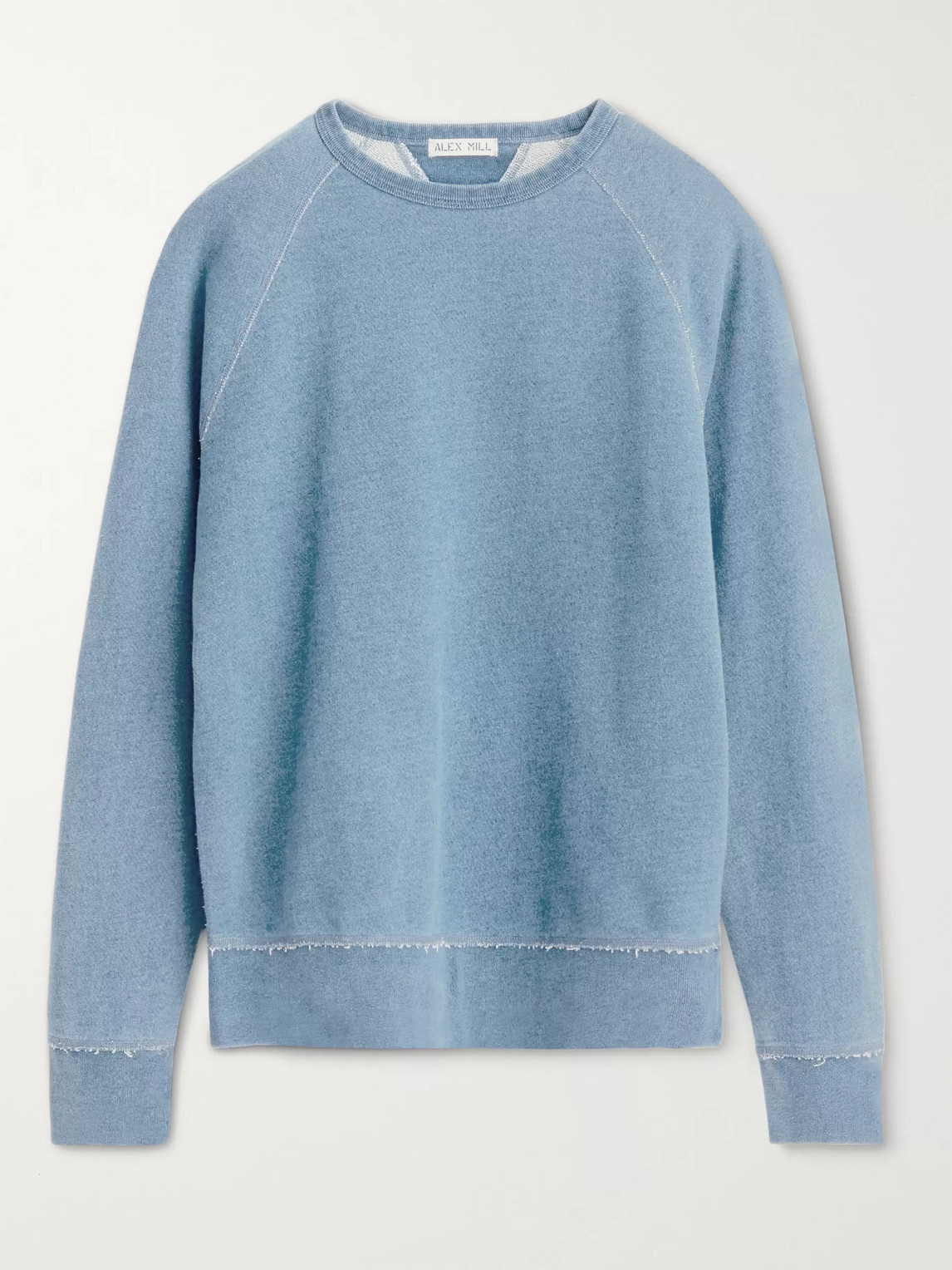 Alex Mill Indigo-dyed Loopback Cotton-jersey Sweatshirt In Blue