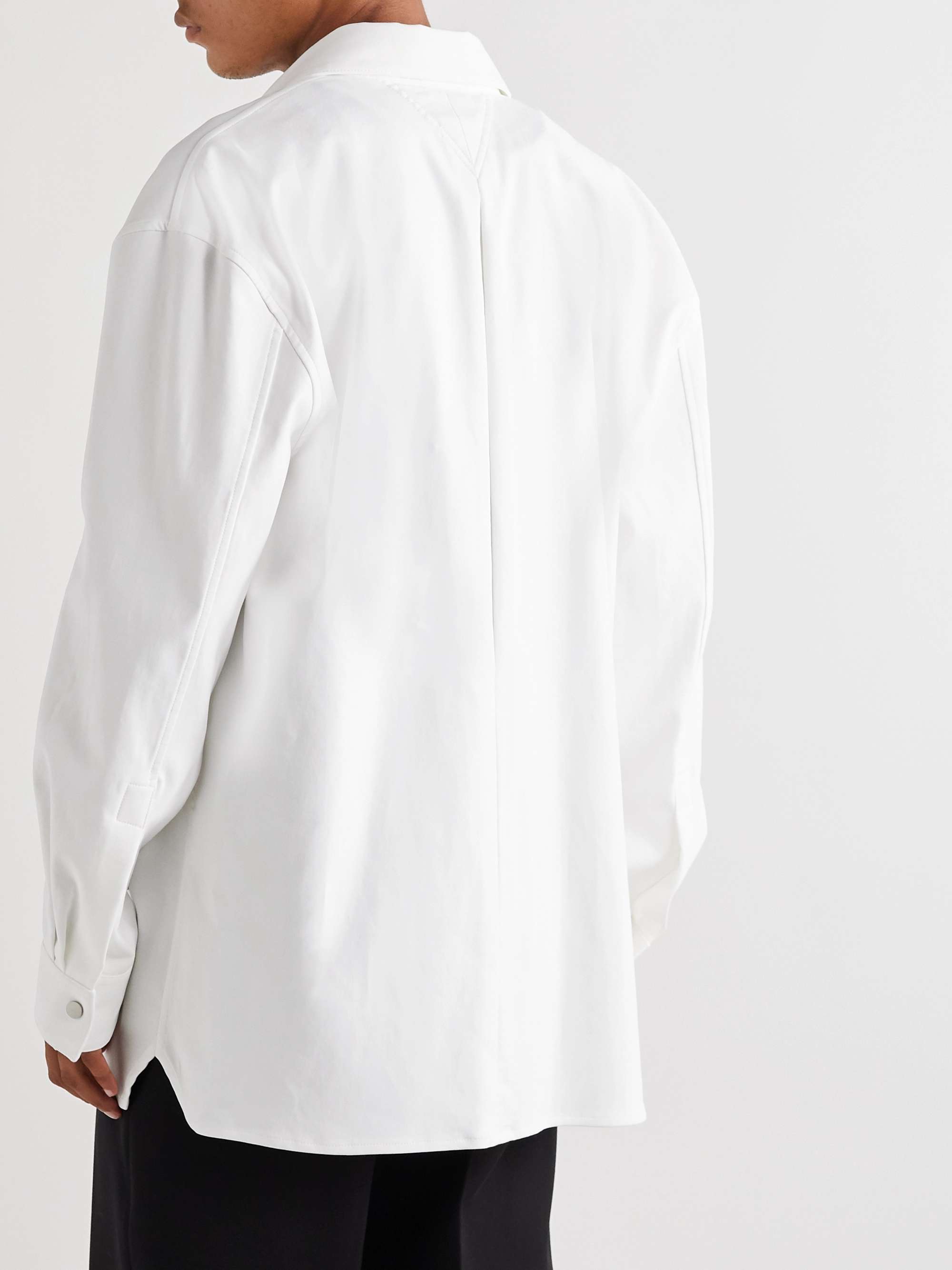 Oversized Embellished Stretch-Cotton Oxford Shirt