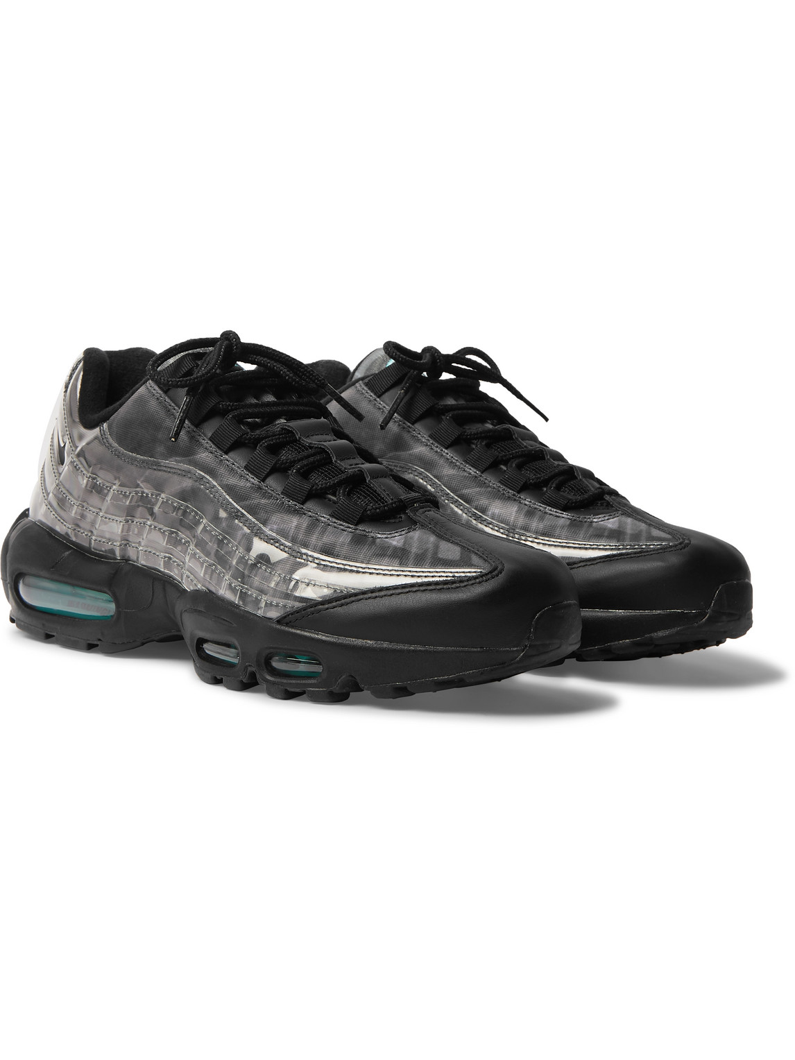 NIKE AIR MAX 95 DNA PANELLED LEATHER, MESH AND PERSPEX SNEAKERS