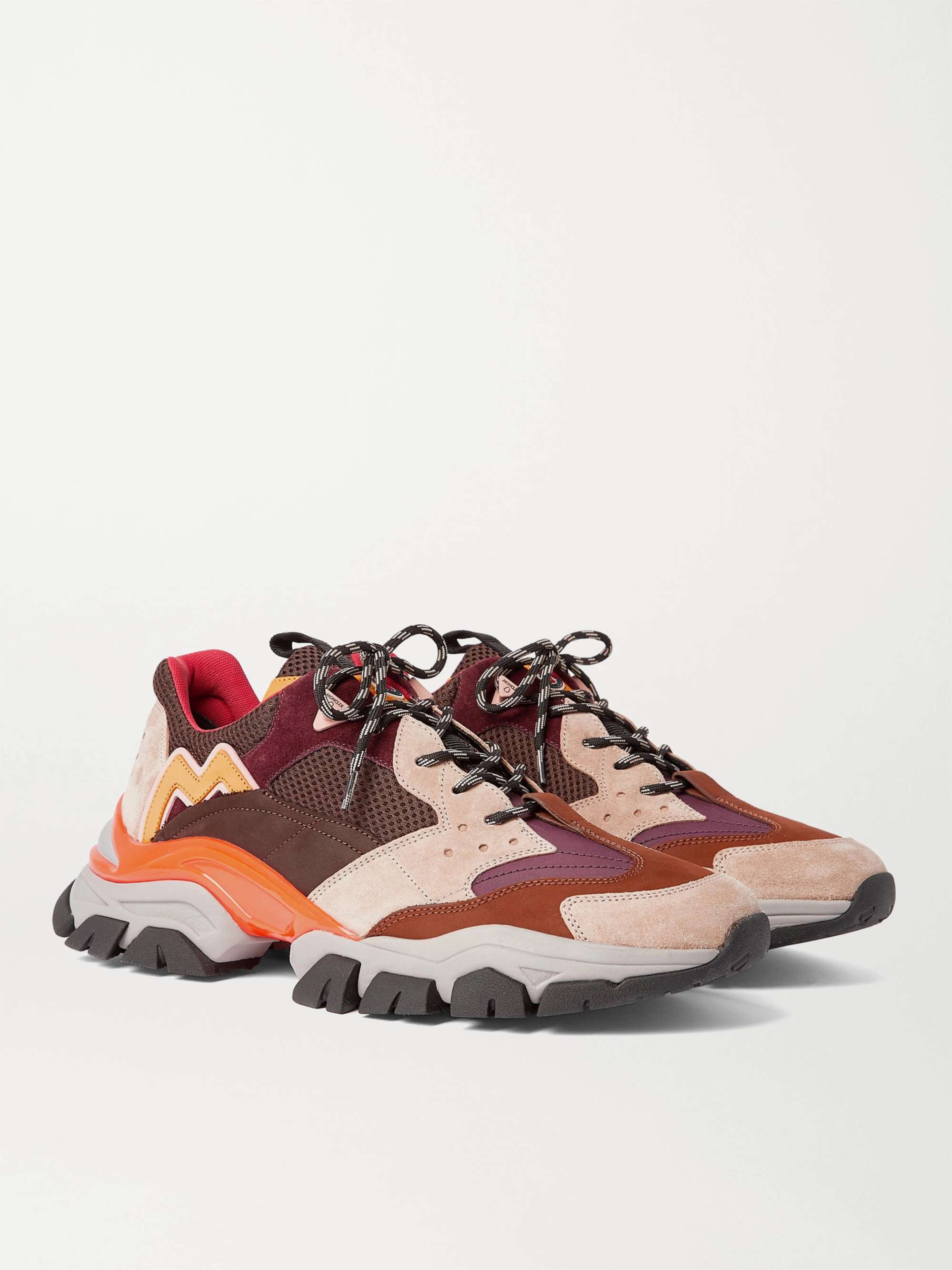 MONCLER Leave No Trace Leather, Suede and Mesh Sneakers