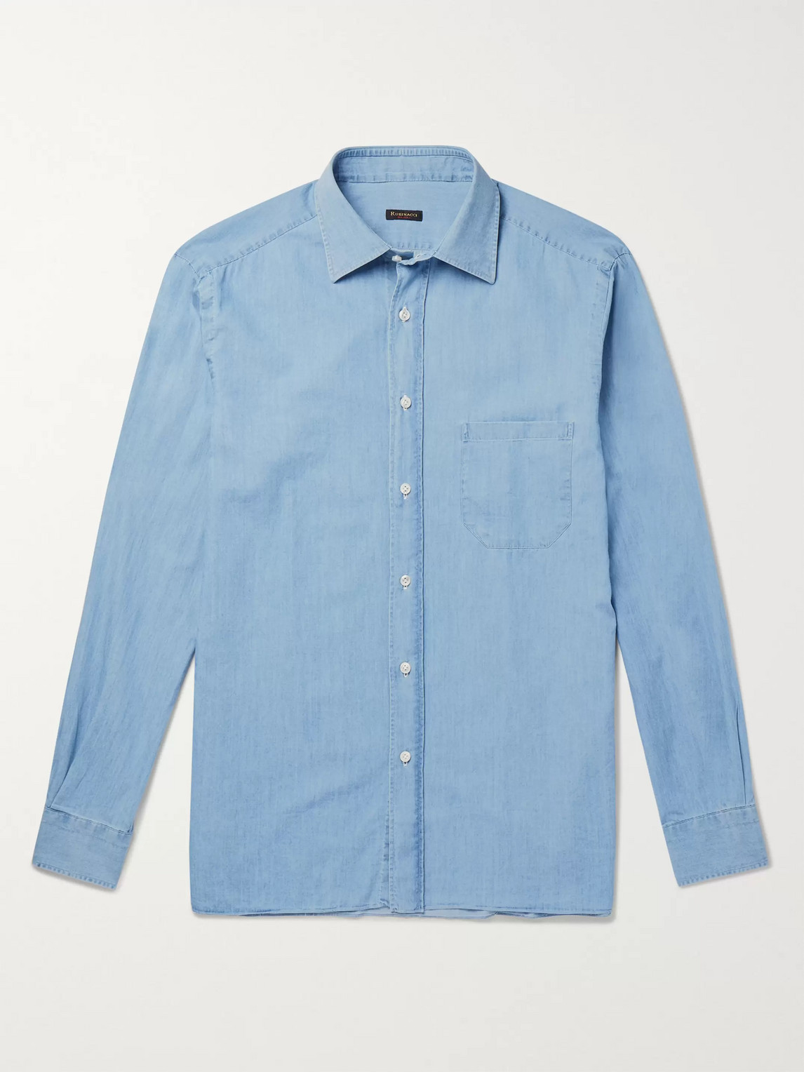 Rubinacci Cotton-chambray Shirt In Blue
