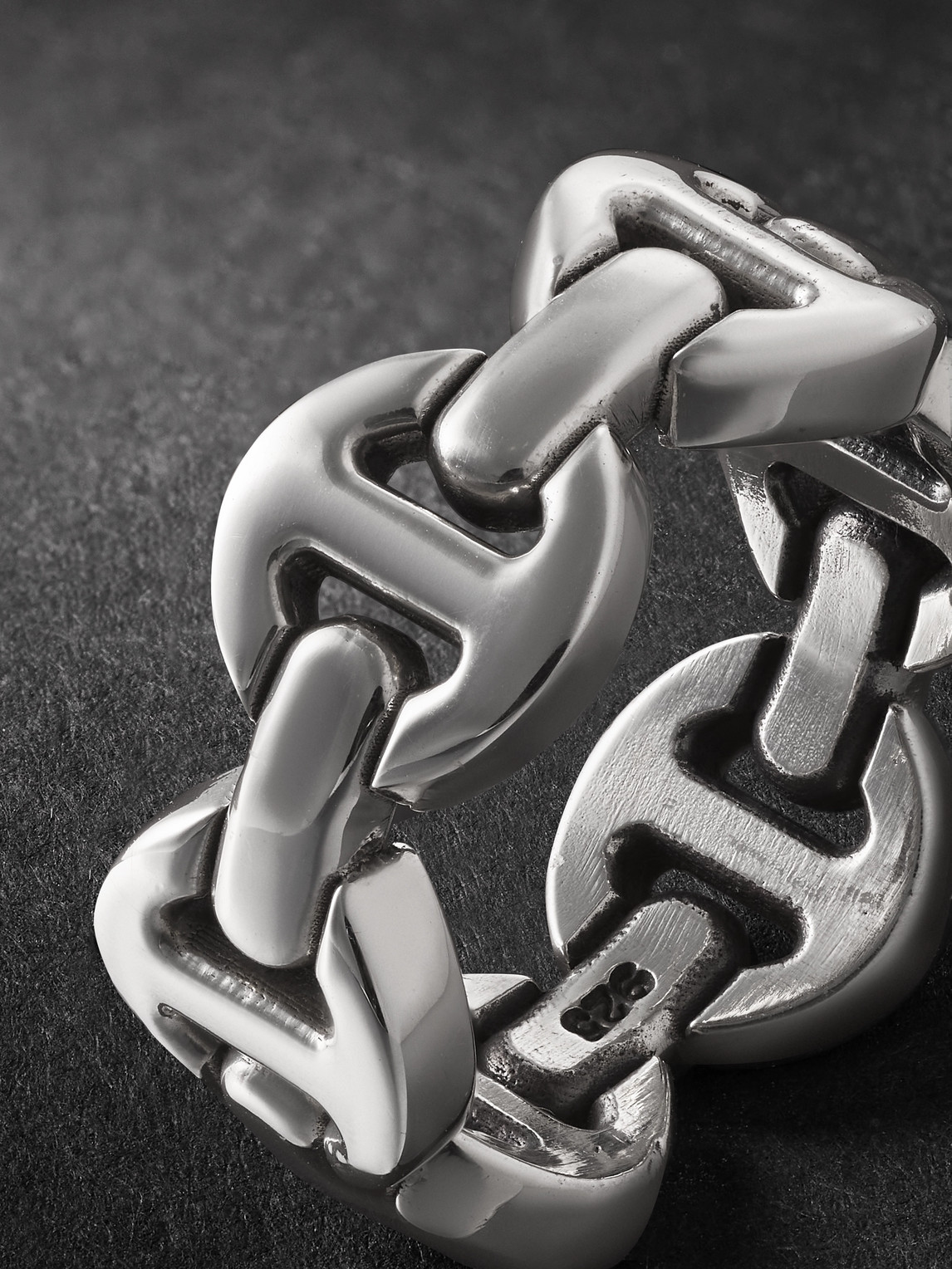 Hoorsenbuhs Tri-link Silver Ring In Metallic | ModeSens