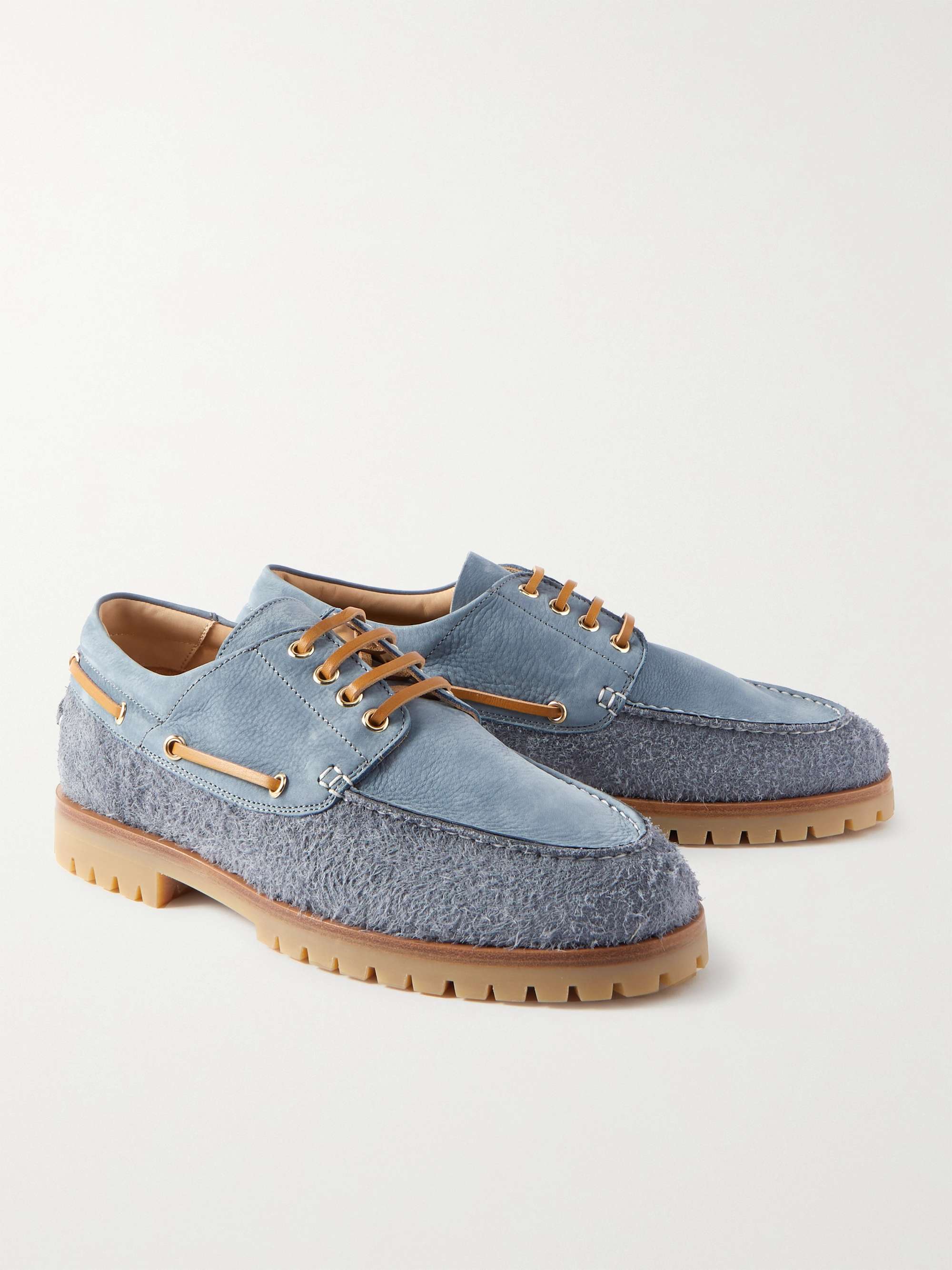 PAUL SMITH Jago Nubuck and Suede Boat Shoes