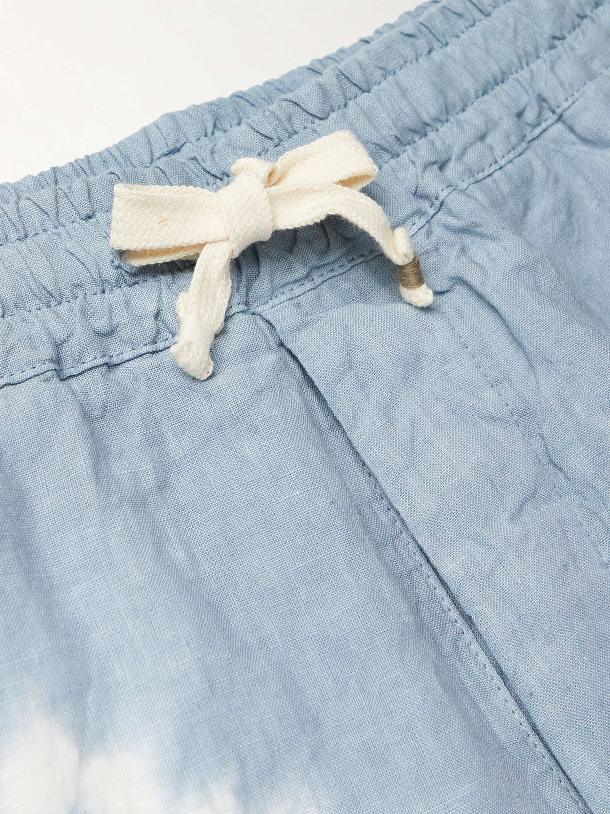 ALTEA Martin Straight-Leg Tie-Dyed Linen Drawstring Shorts