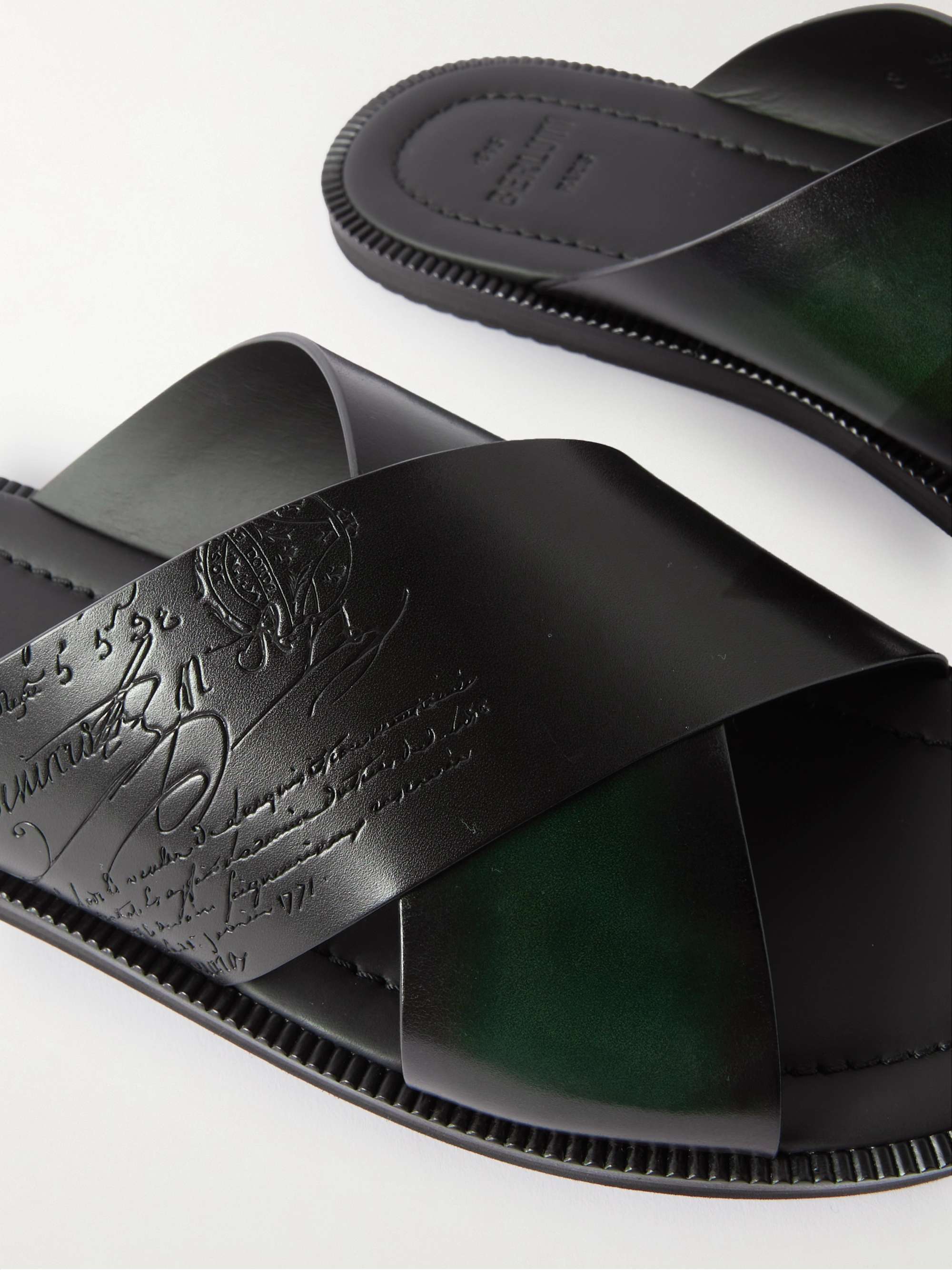 BERLUTI Scritto Venezia Leather Sandals