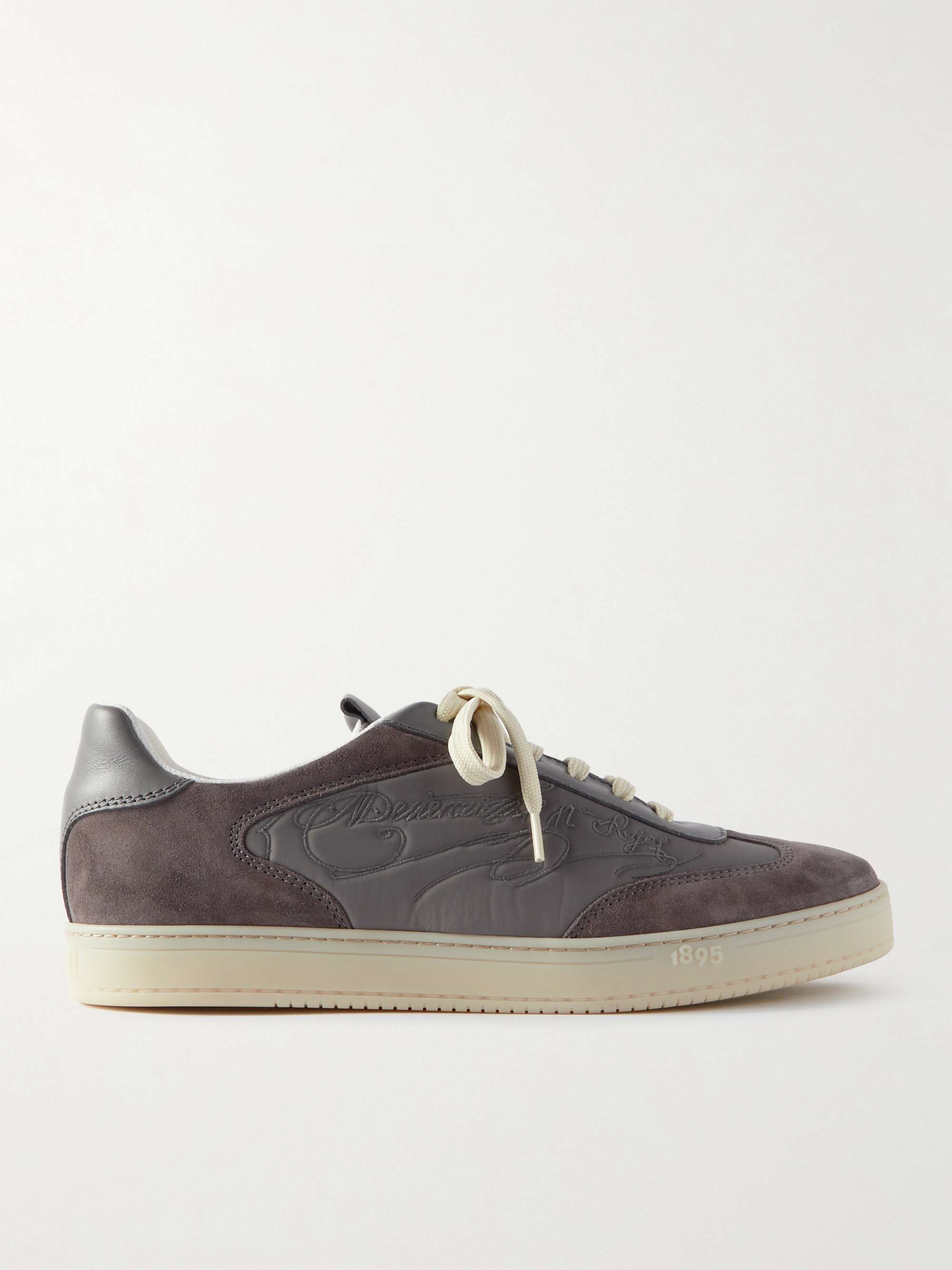 BERLUTI Scritto Leather-Trimmed Shell and Suede Sneakers