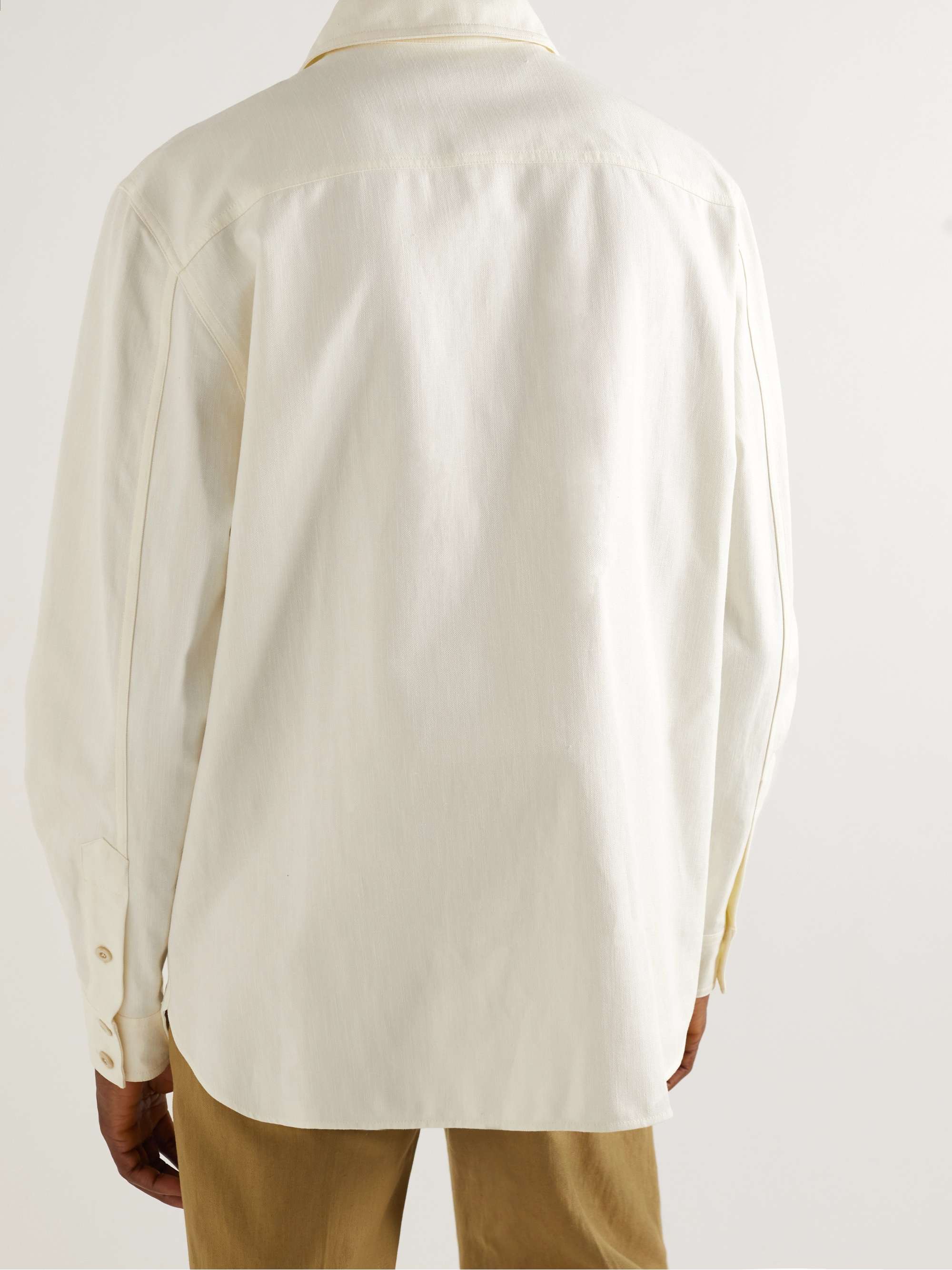 CARUSO Cotton and Linen-Blend Overshirt