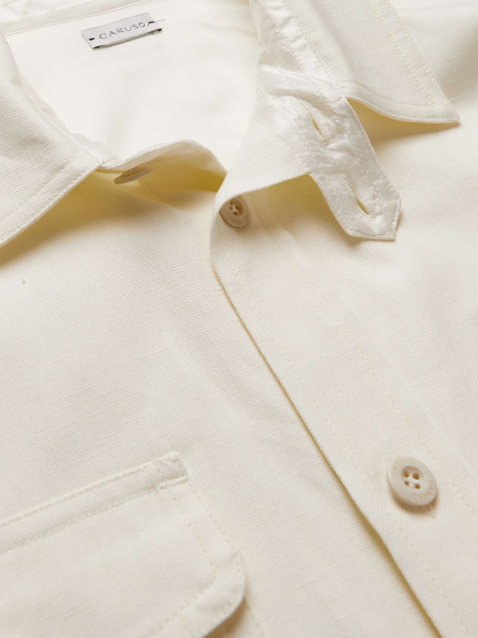 CARUSO Cotton and Linen-Blend Overshirt