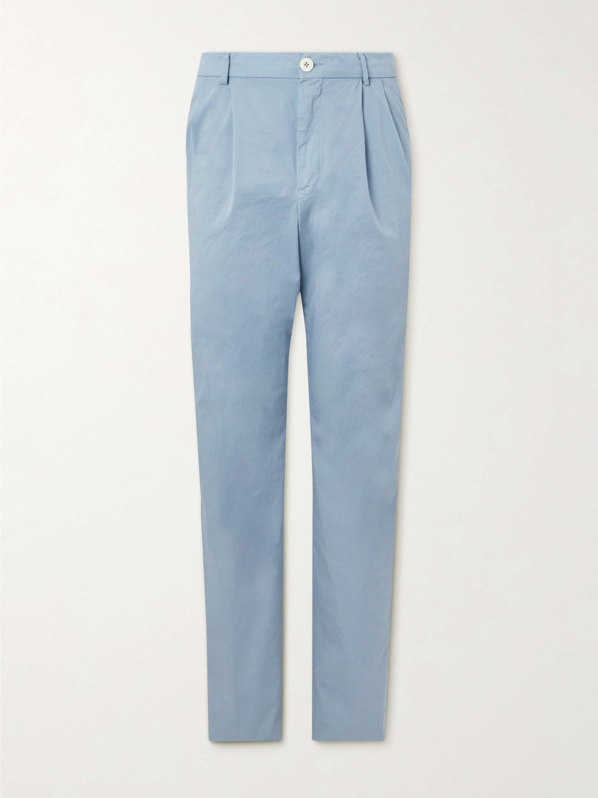 CARUSO Panarea Straight-Leg Pleated Cotton-Blend Twill Suit Trousers