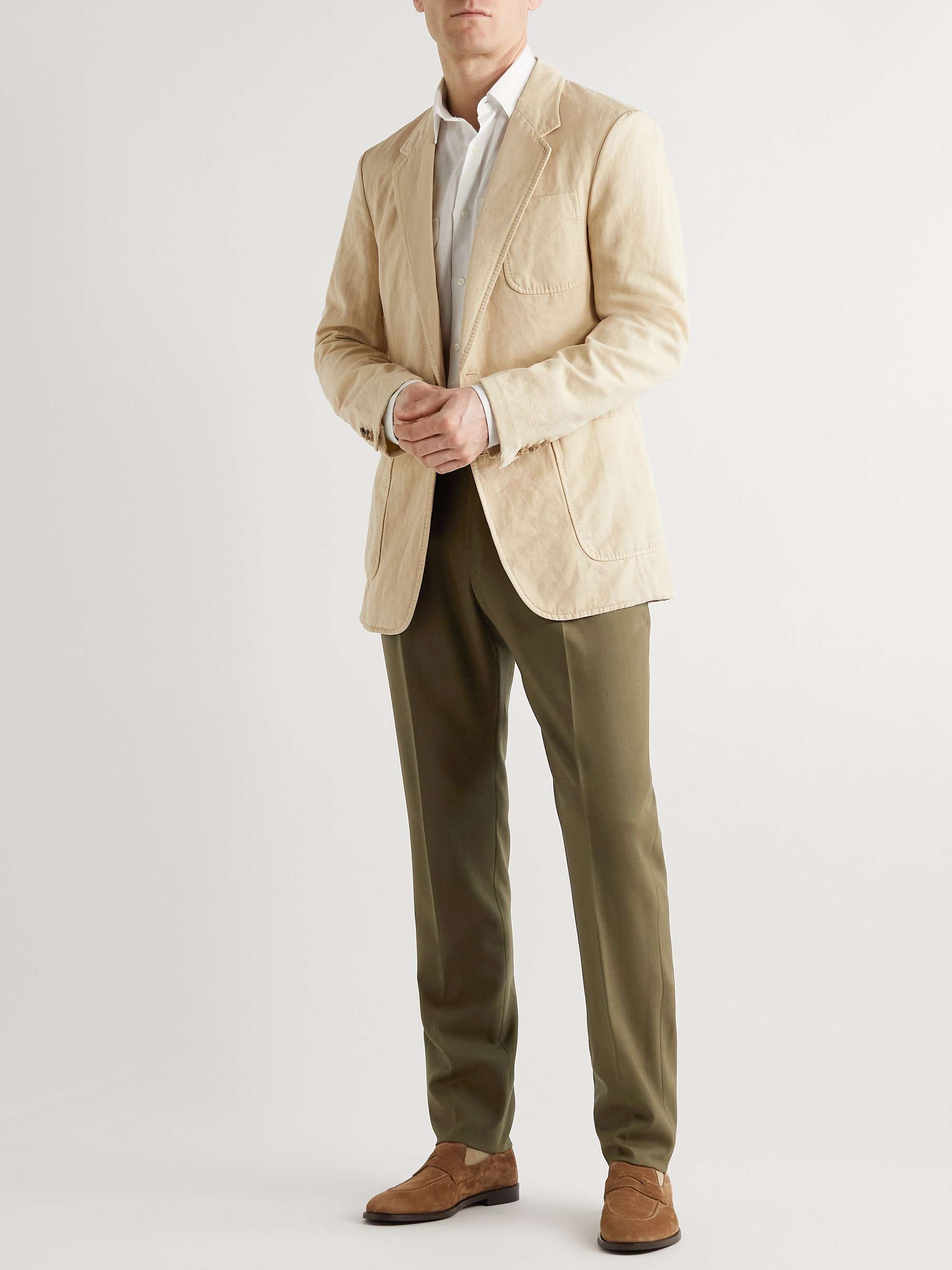 CARUSO Tosca Slim-Fit Pleated Wool Suit Trousers