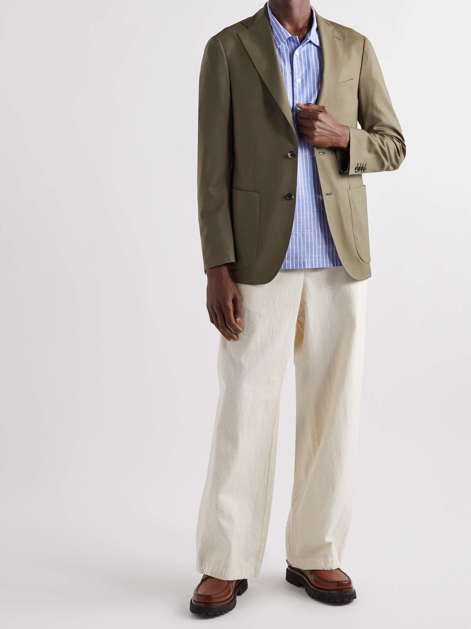 CARUSO Ponza Unstructured Wool and Silk-Blend Blazer